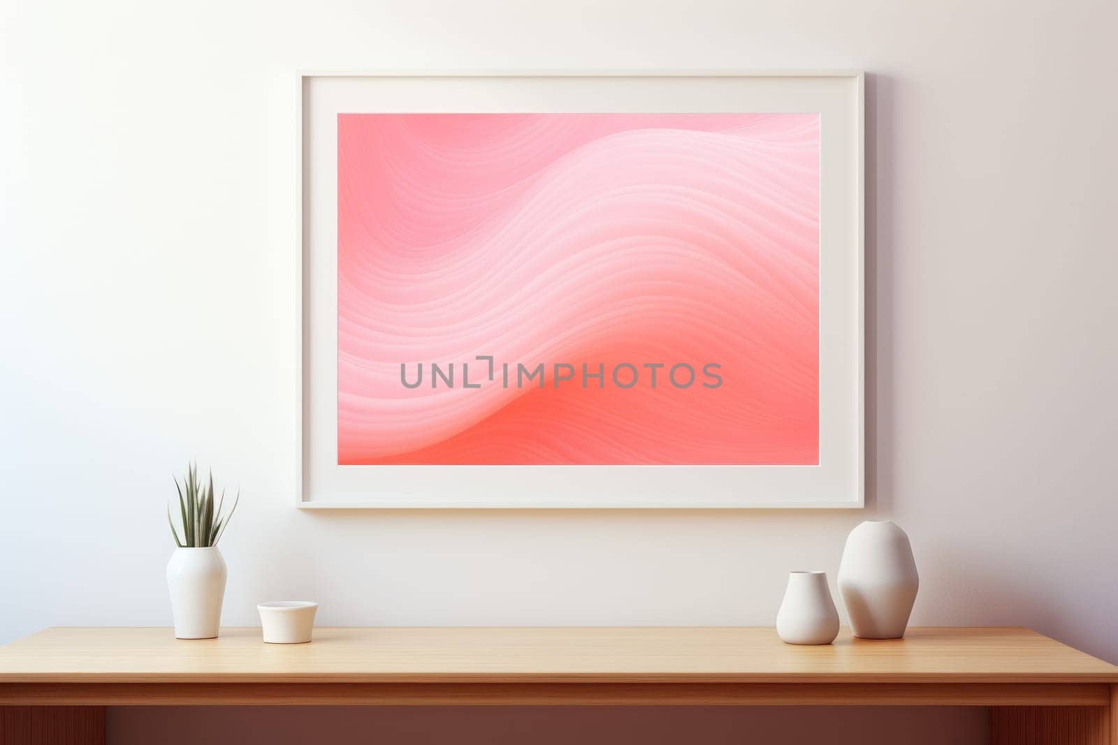 Abstract interior Gradient Poster, Colorful Pink Poster, Trending , Aesthetic Hot Pink print. Generative AI.