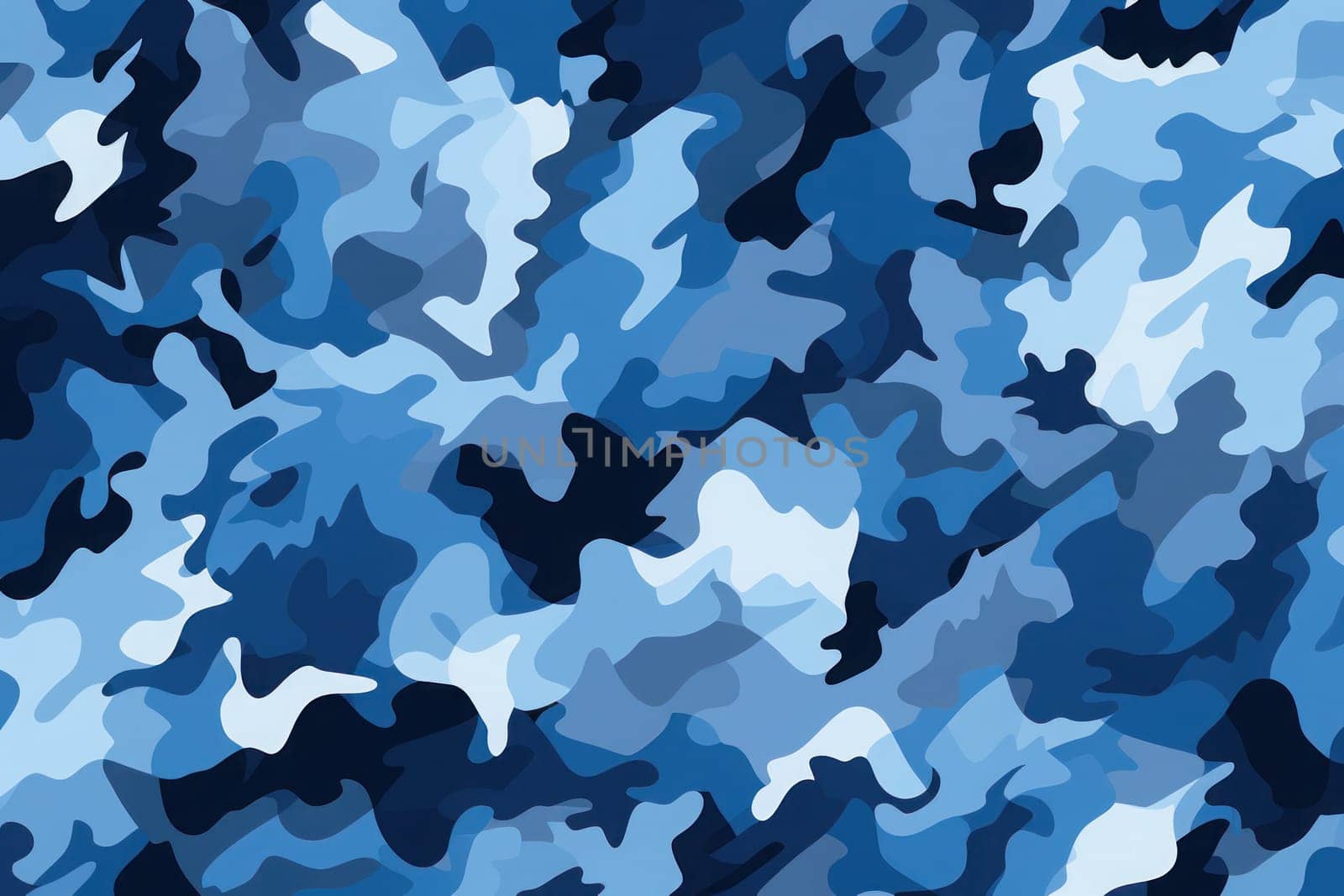 Military camouflage pattern stock images blue black. Generative AI by golfmerrymaker