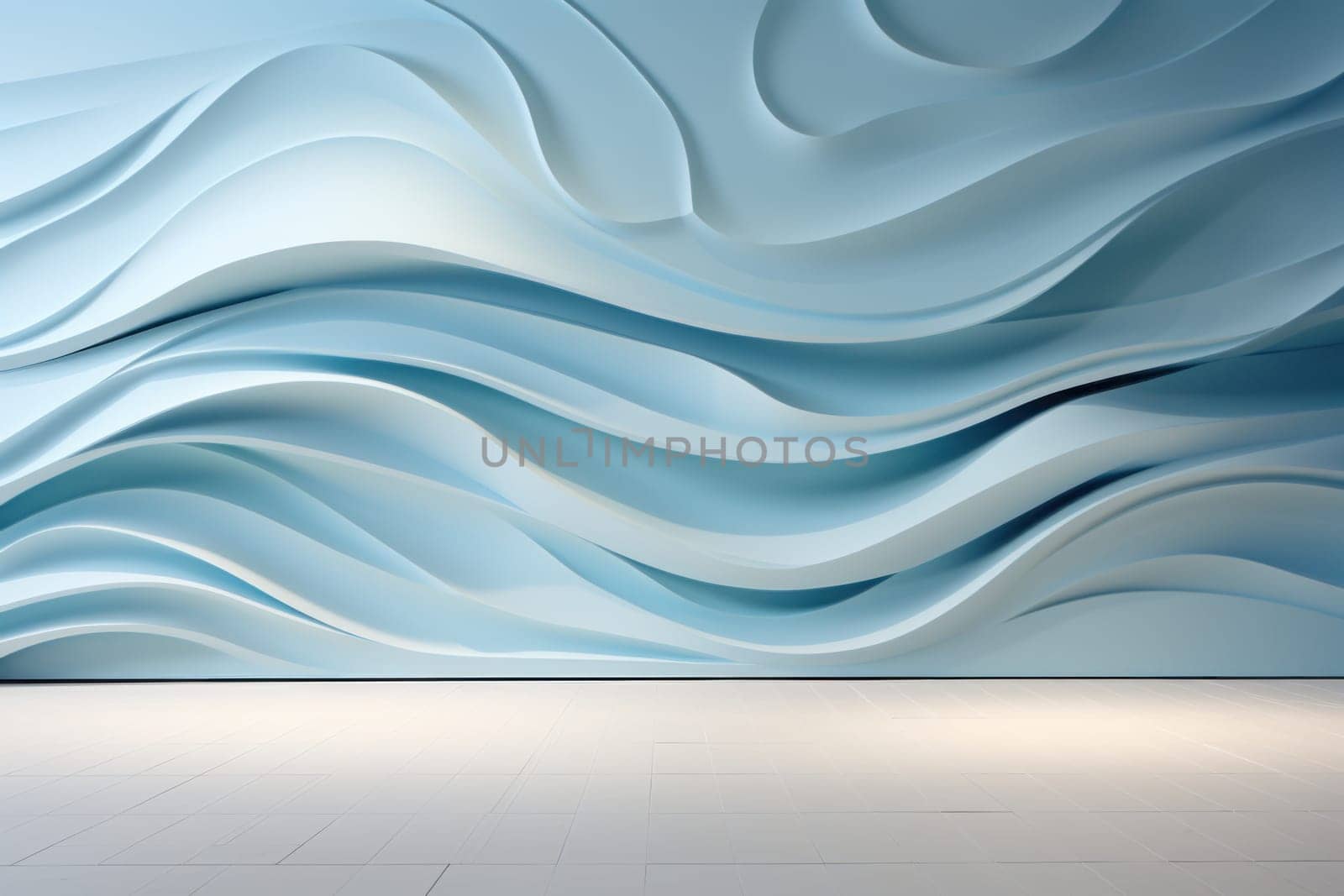 Beautiful futuristic Geometric background for your presentation. Textured intricate 3D wall in light blue and white tones Generative AI by golfmerrymaker