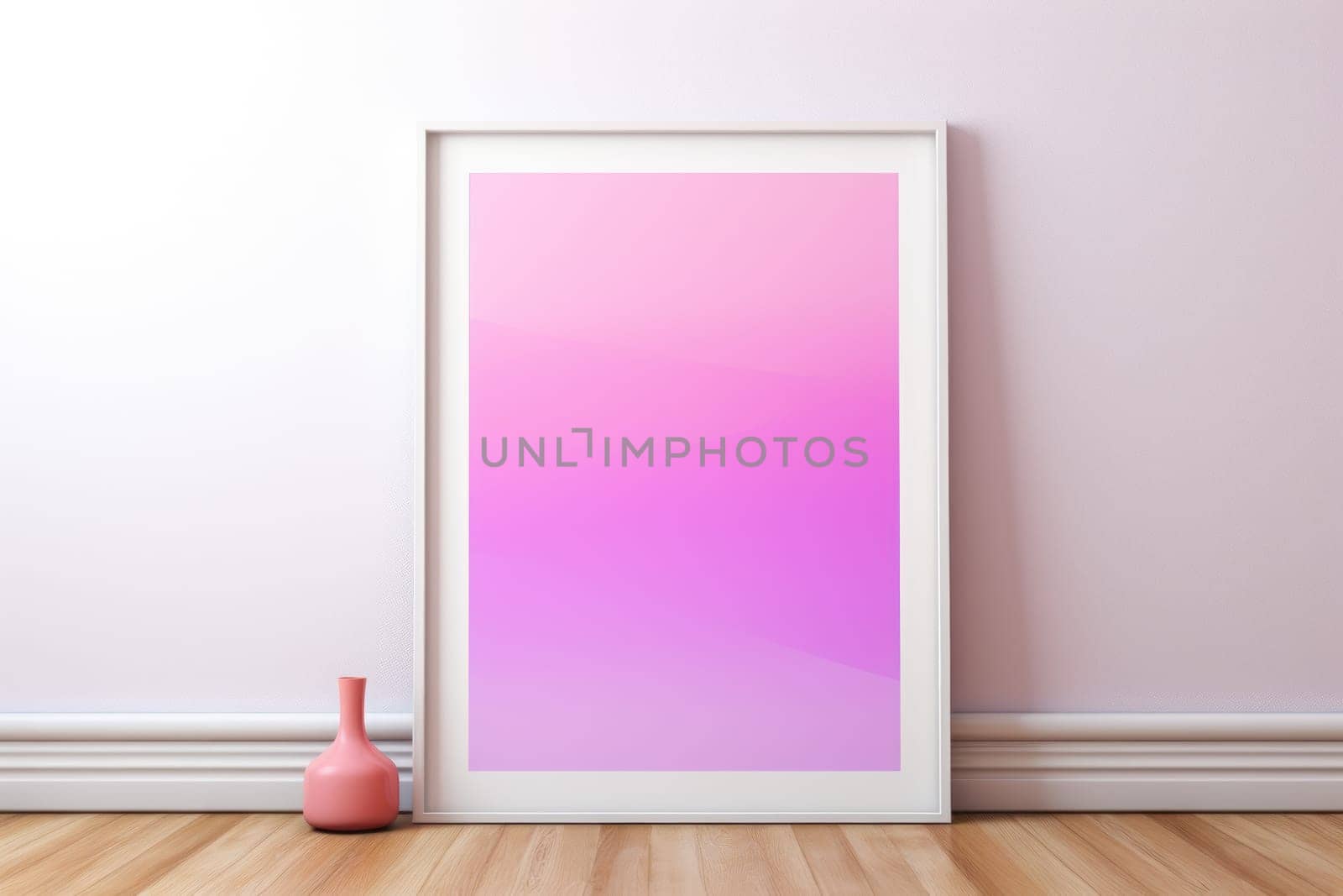 Abstract interior Gradient Poster, Colorful Pink Poster, Trending , Aesthetic Hot Pink print. Generative AI by golfmerrymaker