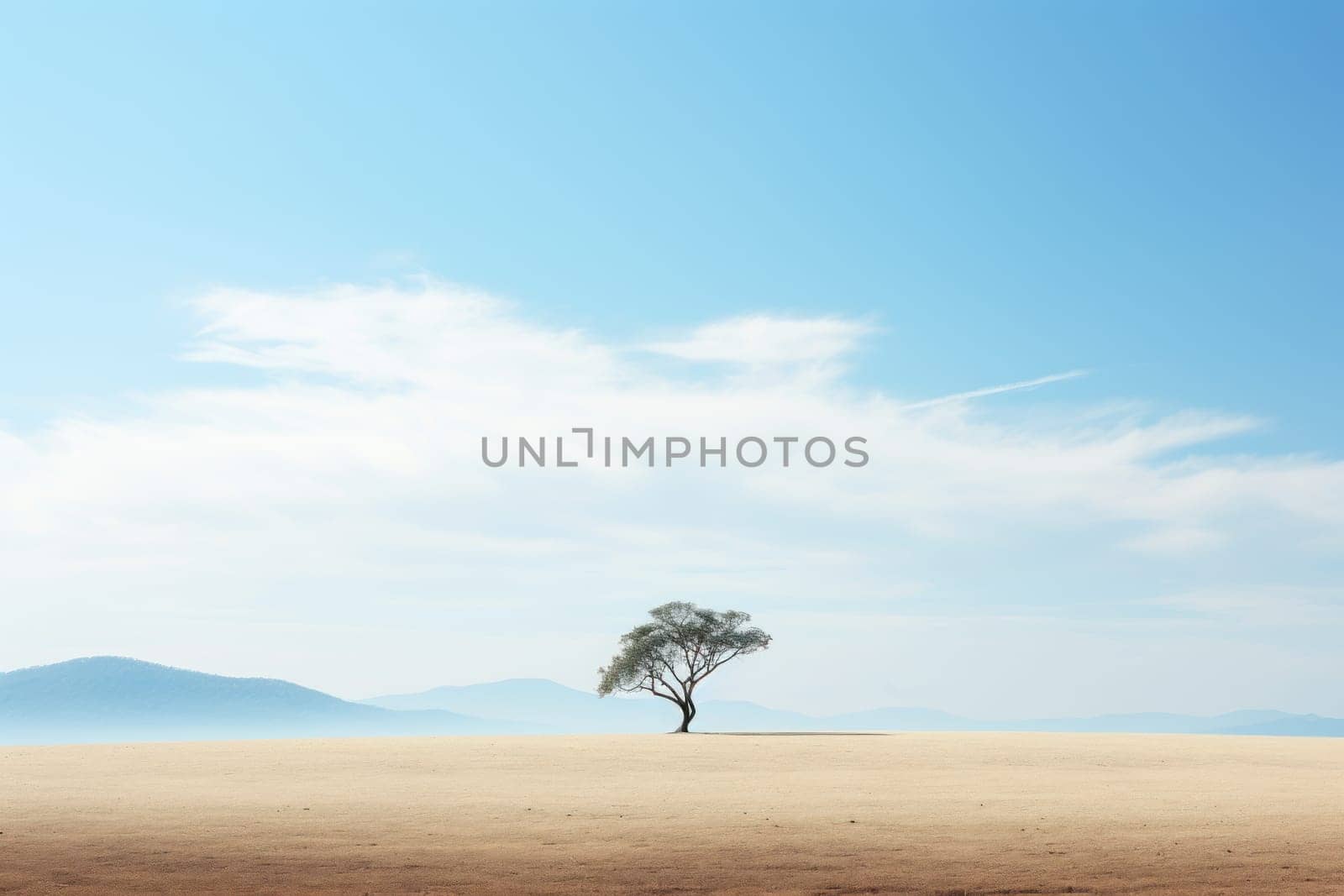 Tree and sky Minimalist landscape. Generative AI by golfmerrymaker