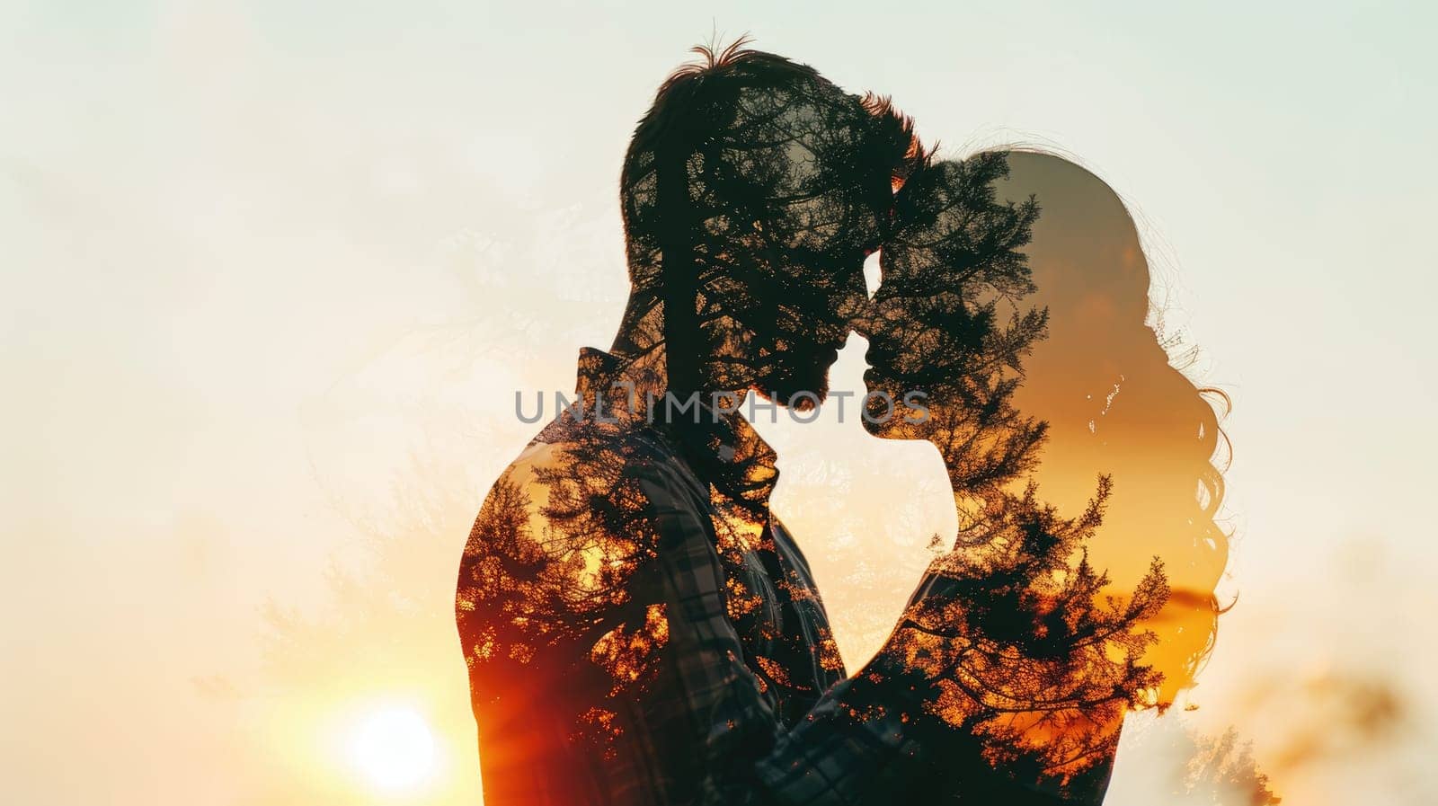 young couple in love , nature background , valentines day pragma by biancoblue