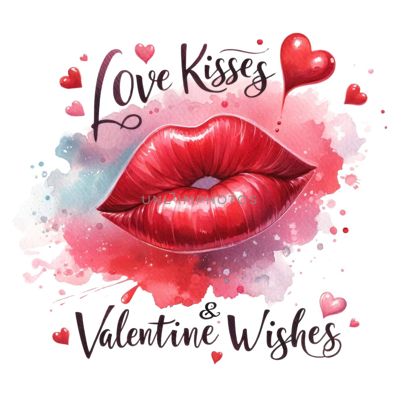 Valentines day watercolor illustration isolated for sweet clipart graphic design for print romantic greeting or invitation card or gift for holiday celebration. Vellichor.