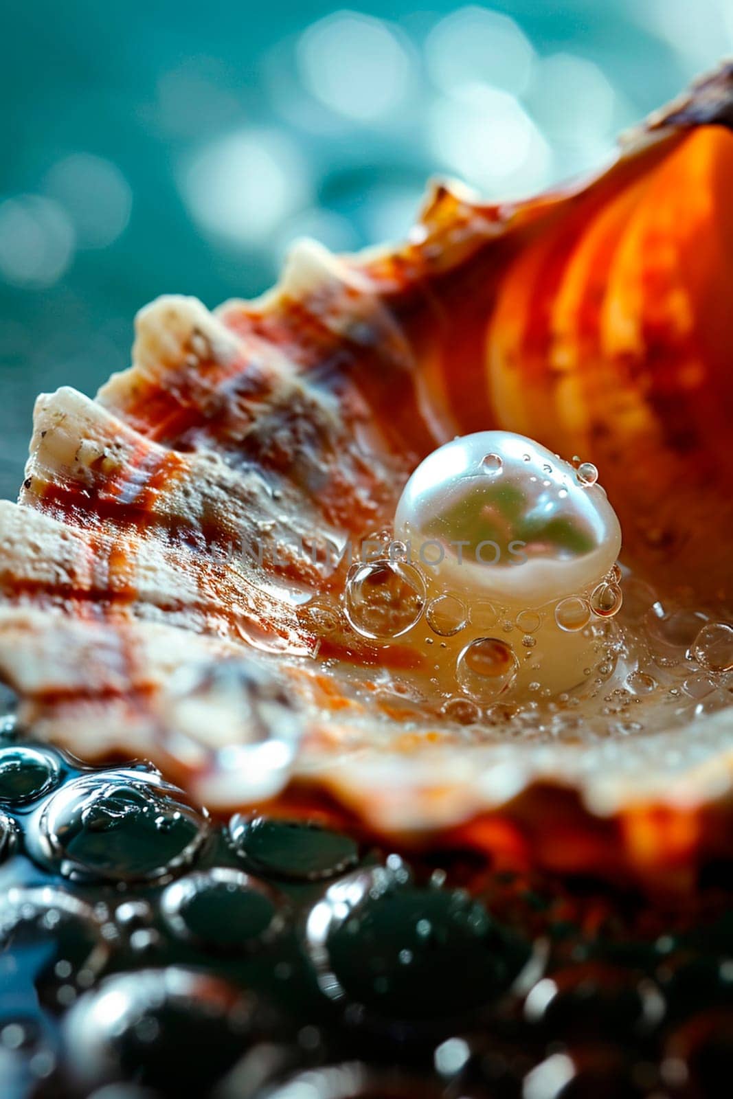 pearl in a shell. Selective focus. by yanadjana