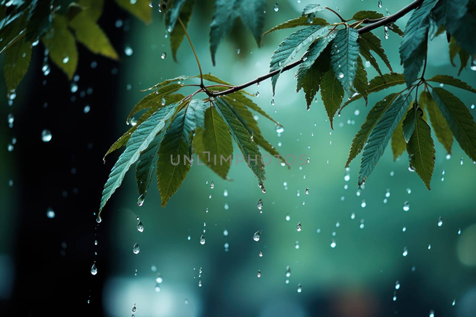 Drizzle Rainy day in autumn background and wallpaper. Generative AI by golfmerrymaker