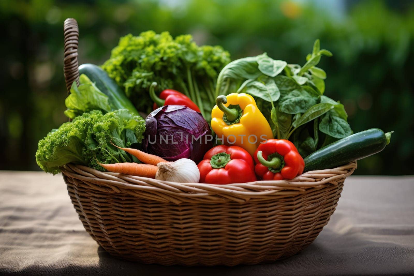 Basket of vegetables in hand of mature man, isolated on white background, studio lighting. Generative AI.