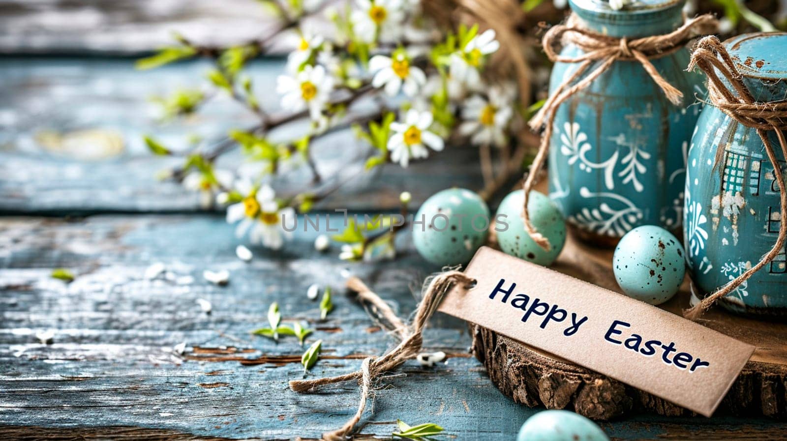 Happy Easter card and eggs. Selective focus. Nature.