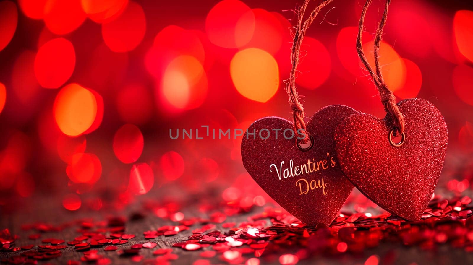 Valentine's Day card. Selective focus. red.