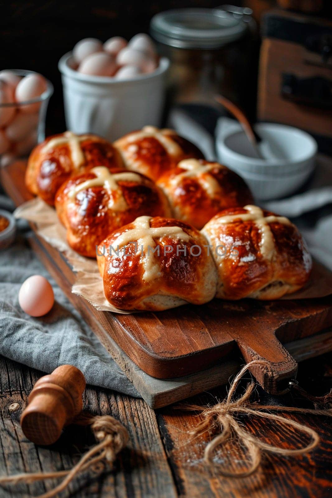 the yeast buns are baked. Selective focus. by yanadjana