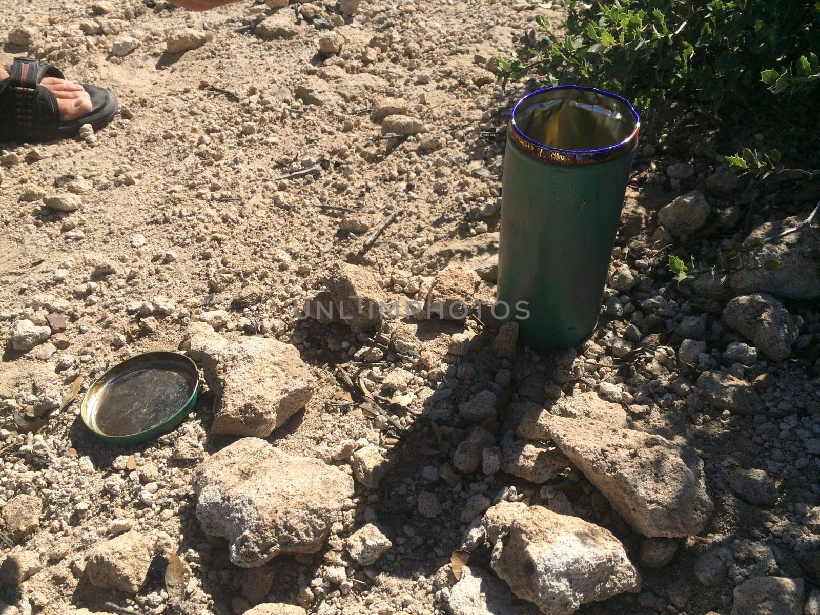 Finding a Geocache at the Oak Flat Campground near Globe, Arizona . High quality photo