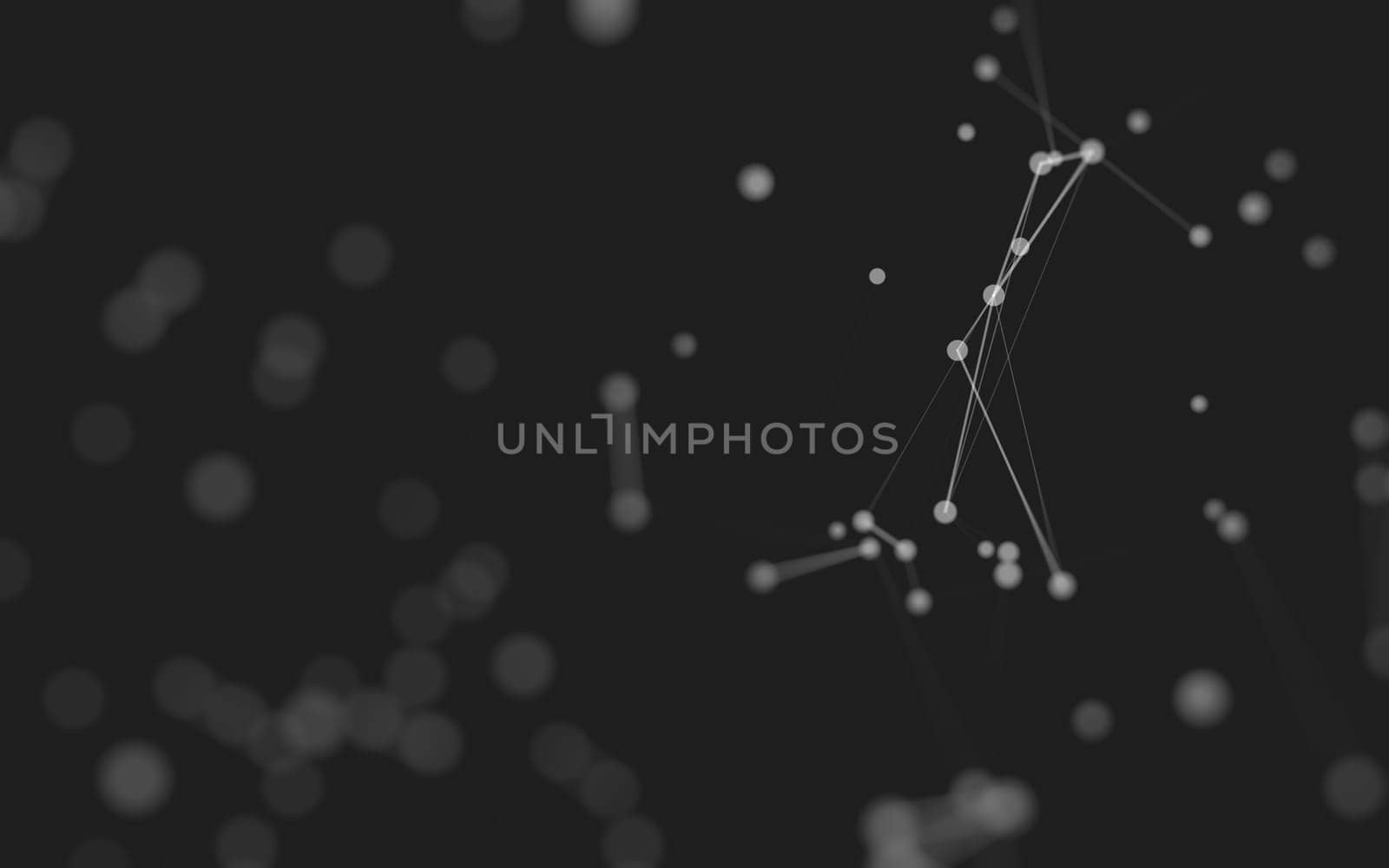 3d Abstract background. Molecules technology with polygonal shapes, connecting dots and lines. Connection structure. Big data visualization. 3d background. 