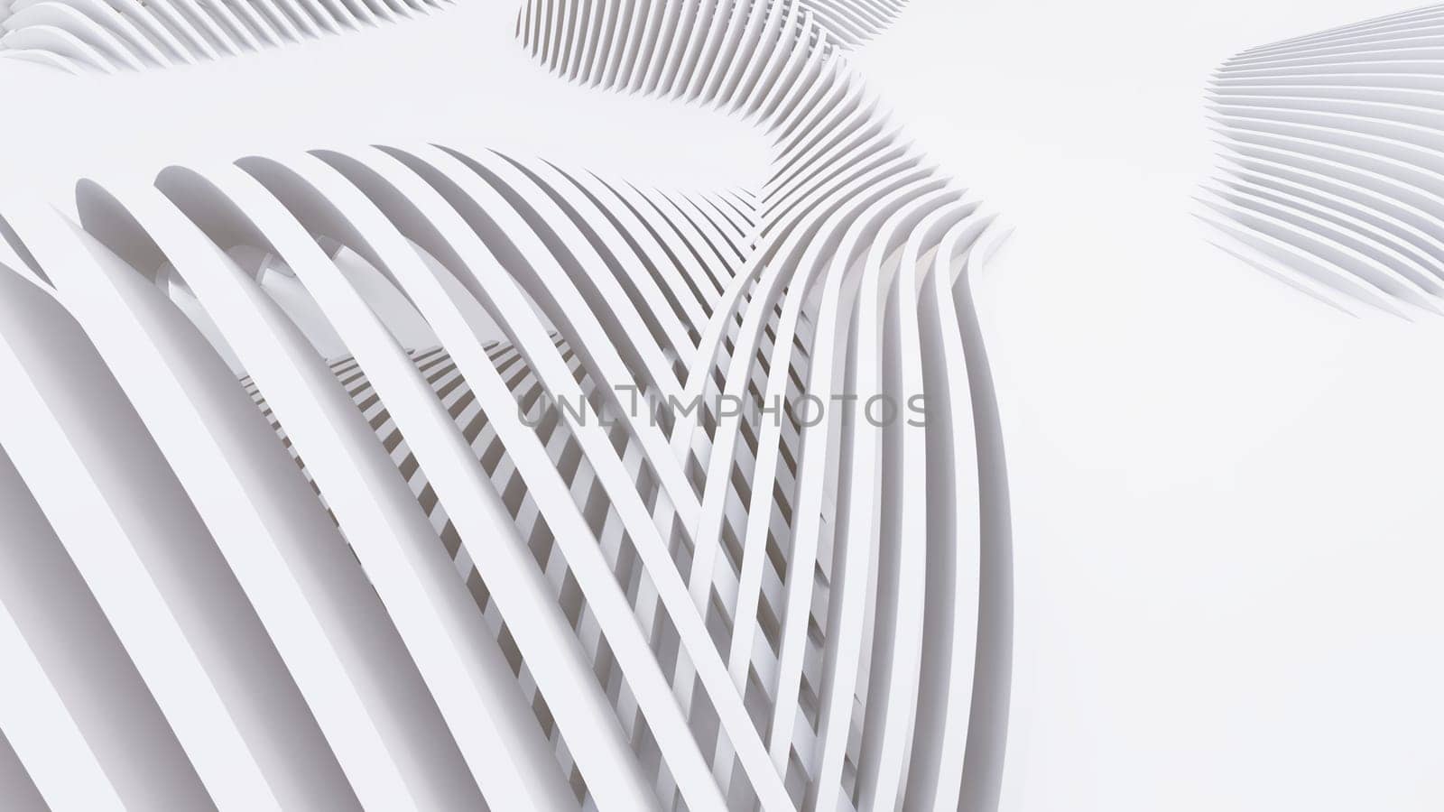 Abstract Curved Shapes. White Circular Background.  by teerawit