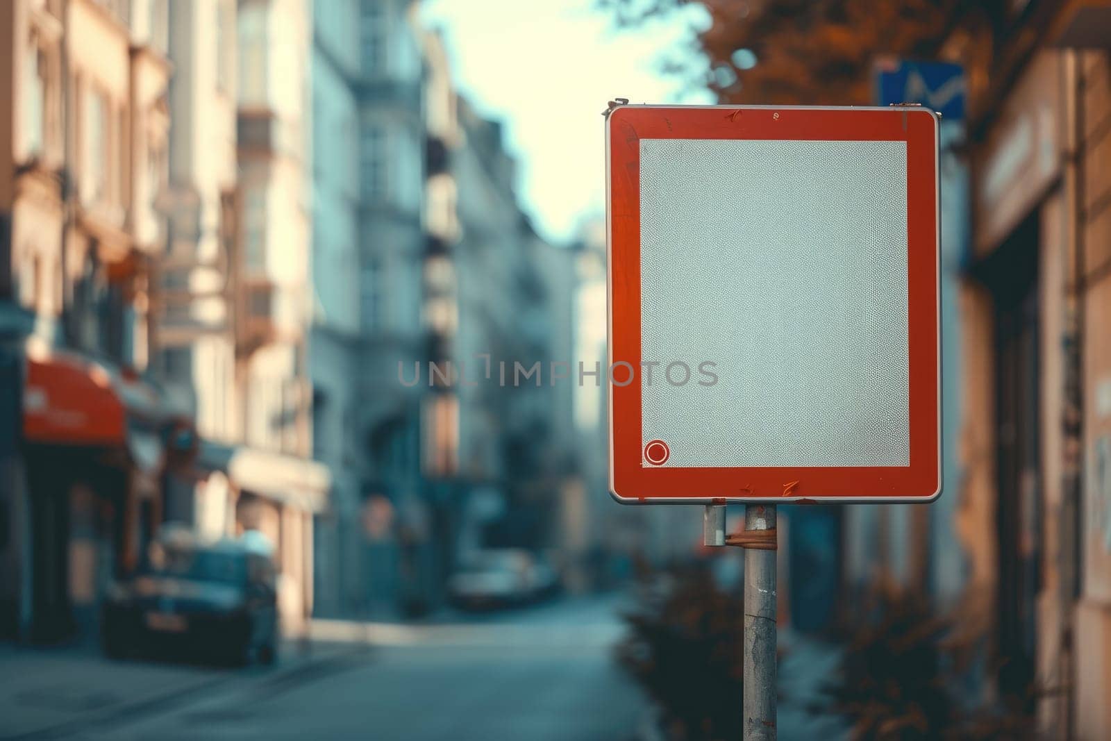 Blank Street directional sign isolated. Generative AI.