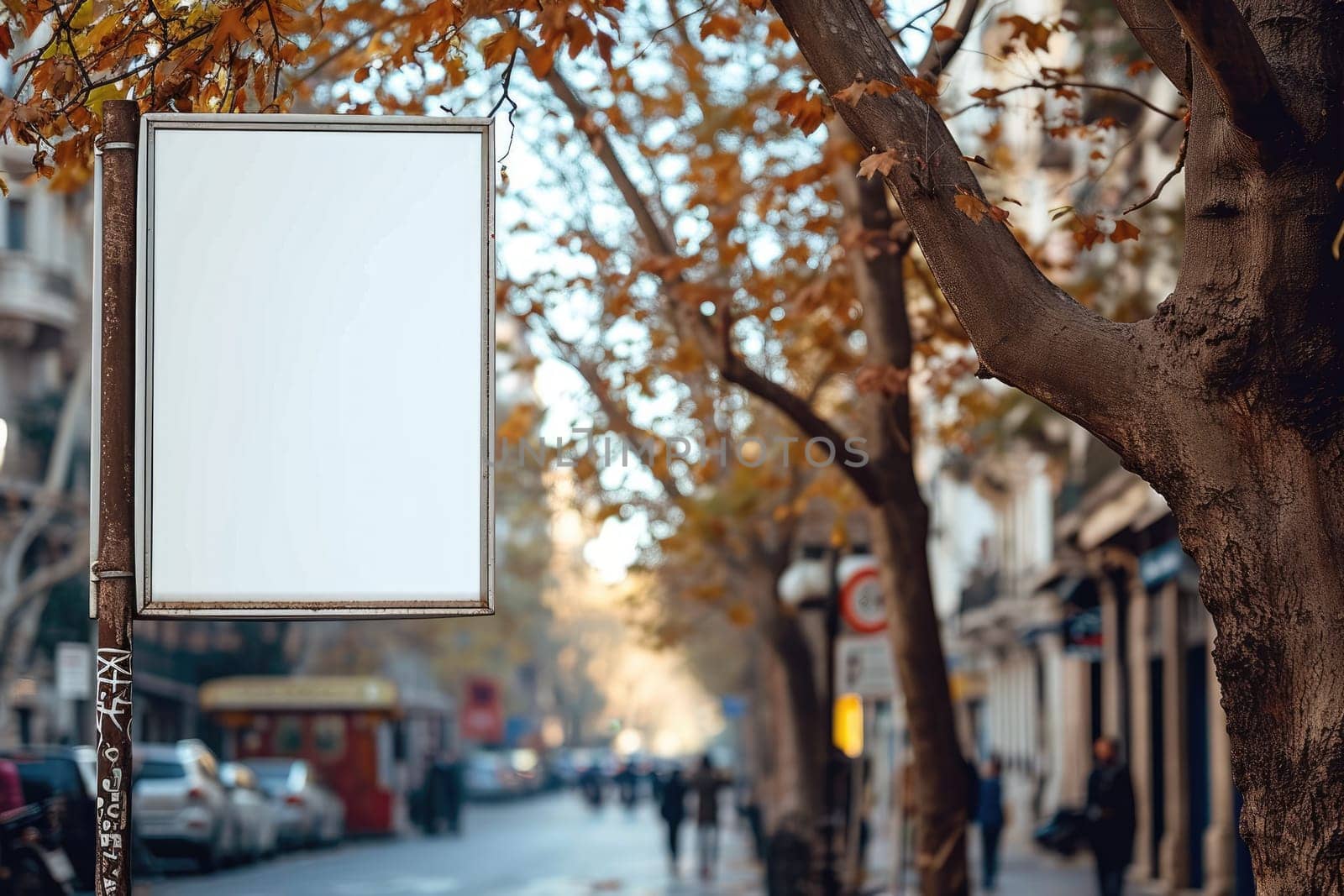 Blank Street directional sign isolated. Generative AI.