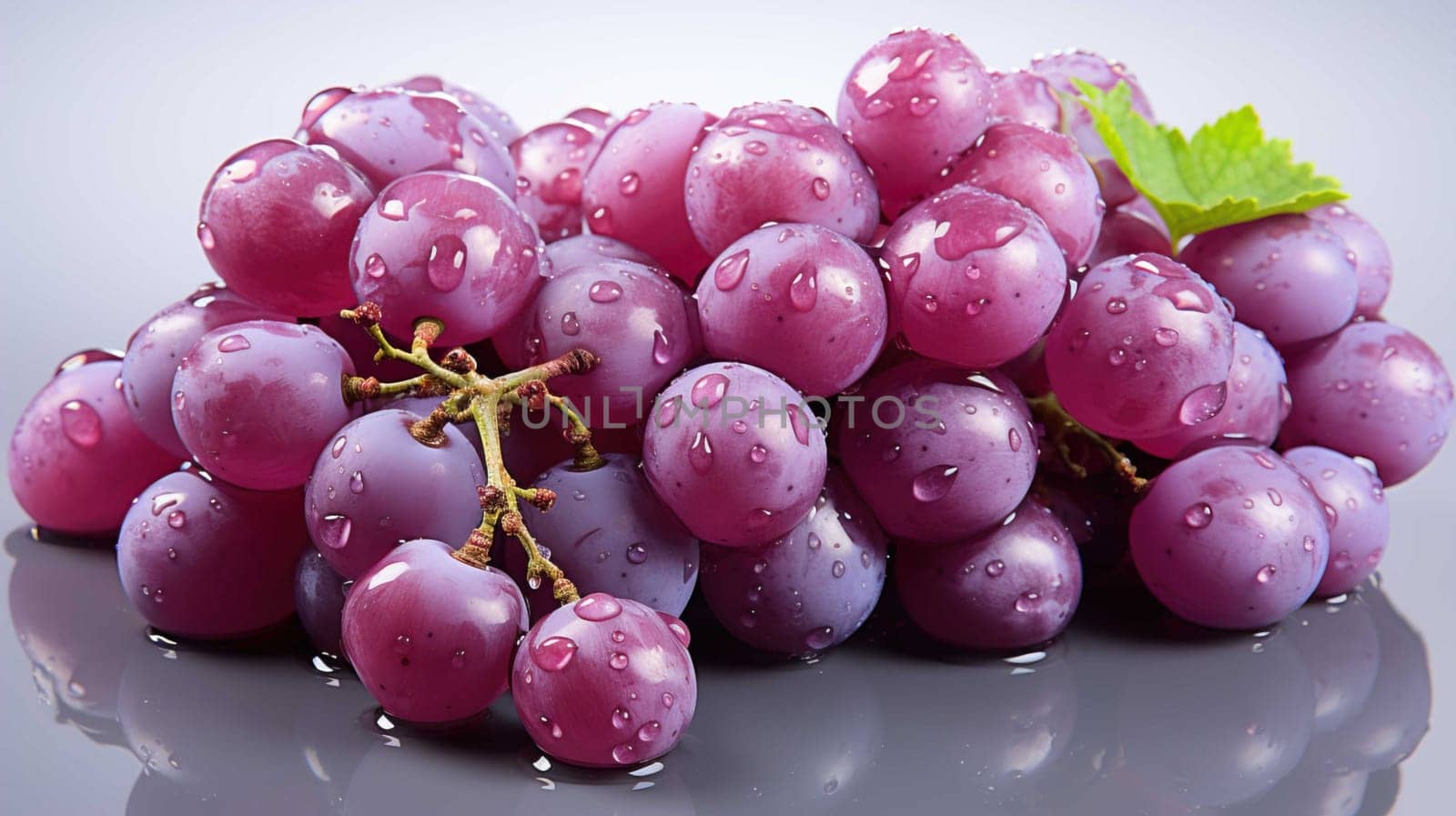   purple grapes, close up, clear, white background , Generate AI by Mrsongrphc