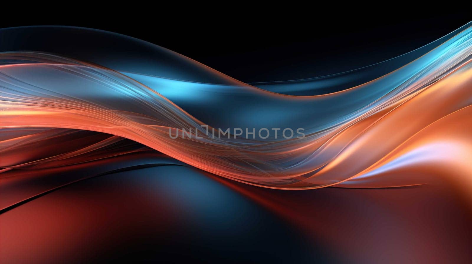 Modern Abstract Wavy Background , 3D glass wavy background , Science fiction or information technology concept  , Generate AI