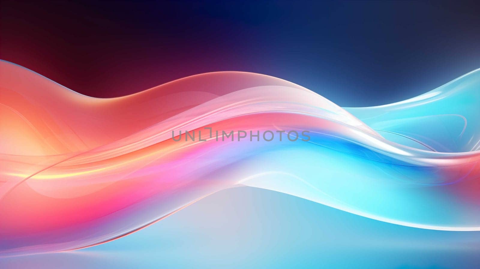 Modern Abstract Wavy Background , 3D glass wavy background , Science fiction or information technology concept  , Generate AI