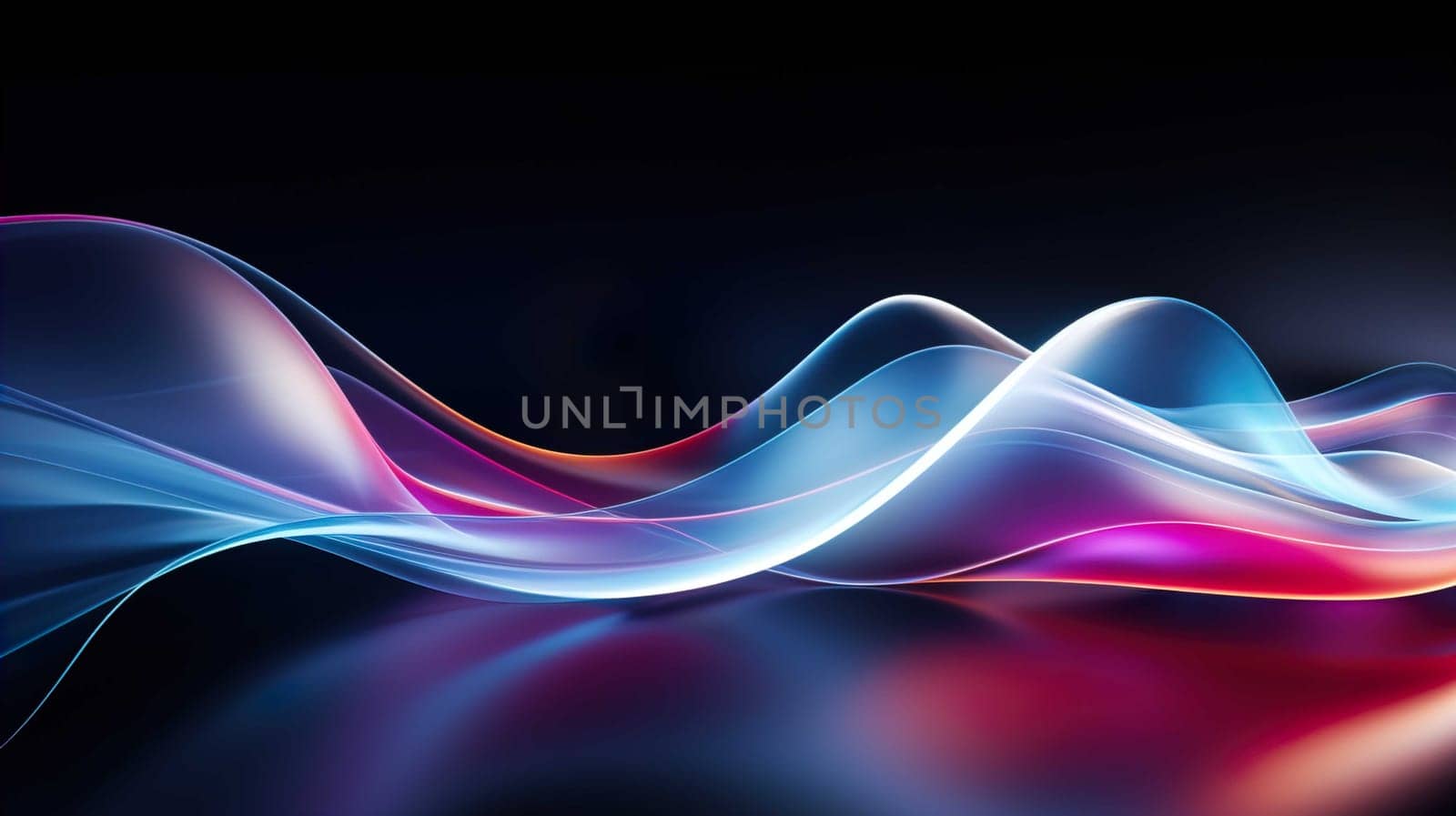 Modern Abstract Wavy Background , 3D glass wavy background , Science fiction or information technology concept  , Generate AI