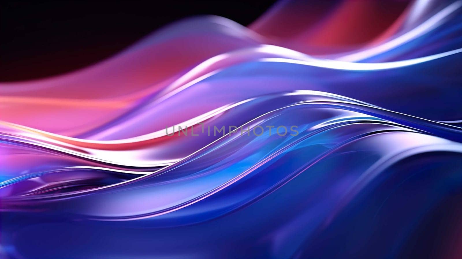 Modern Abstract Wavy Background , 3D glass wavy background , Science fiction or information technology concept  , Generate AI