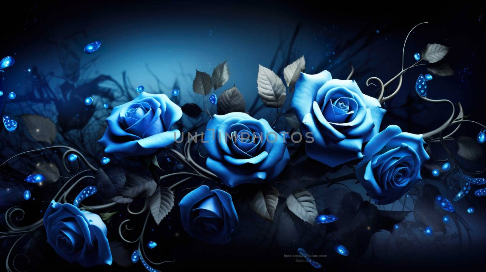 blue roses, meaningful, wallpaper  , Generate AI by Mrsongrphc