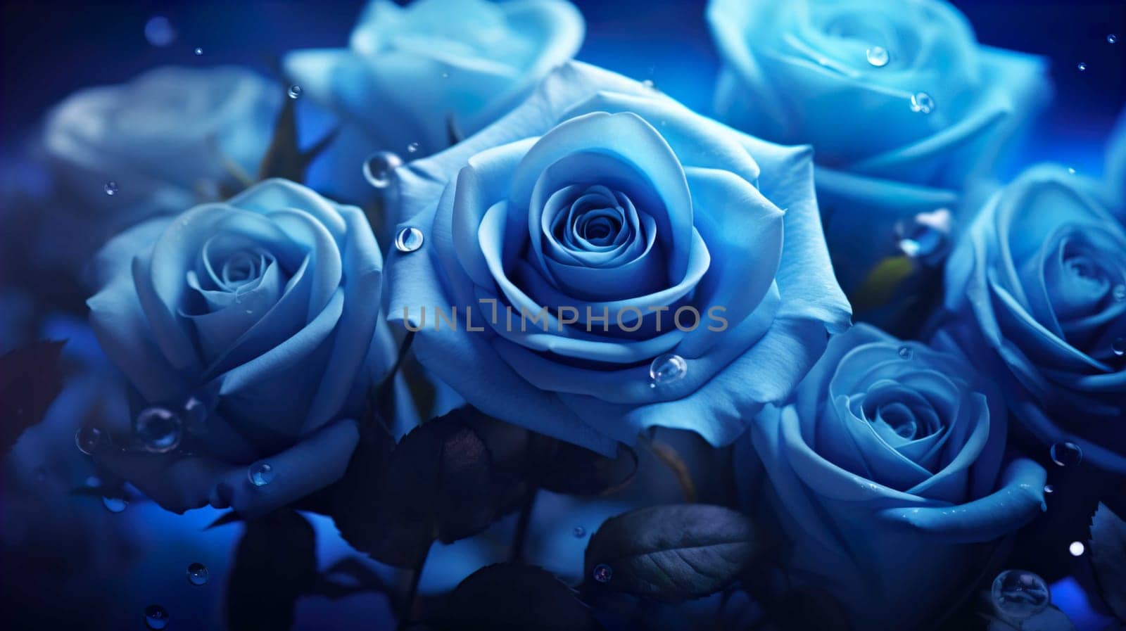 blue roses, meaningful, wallpaper  , Generate AI by Mrsongrphc