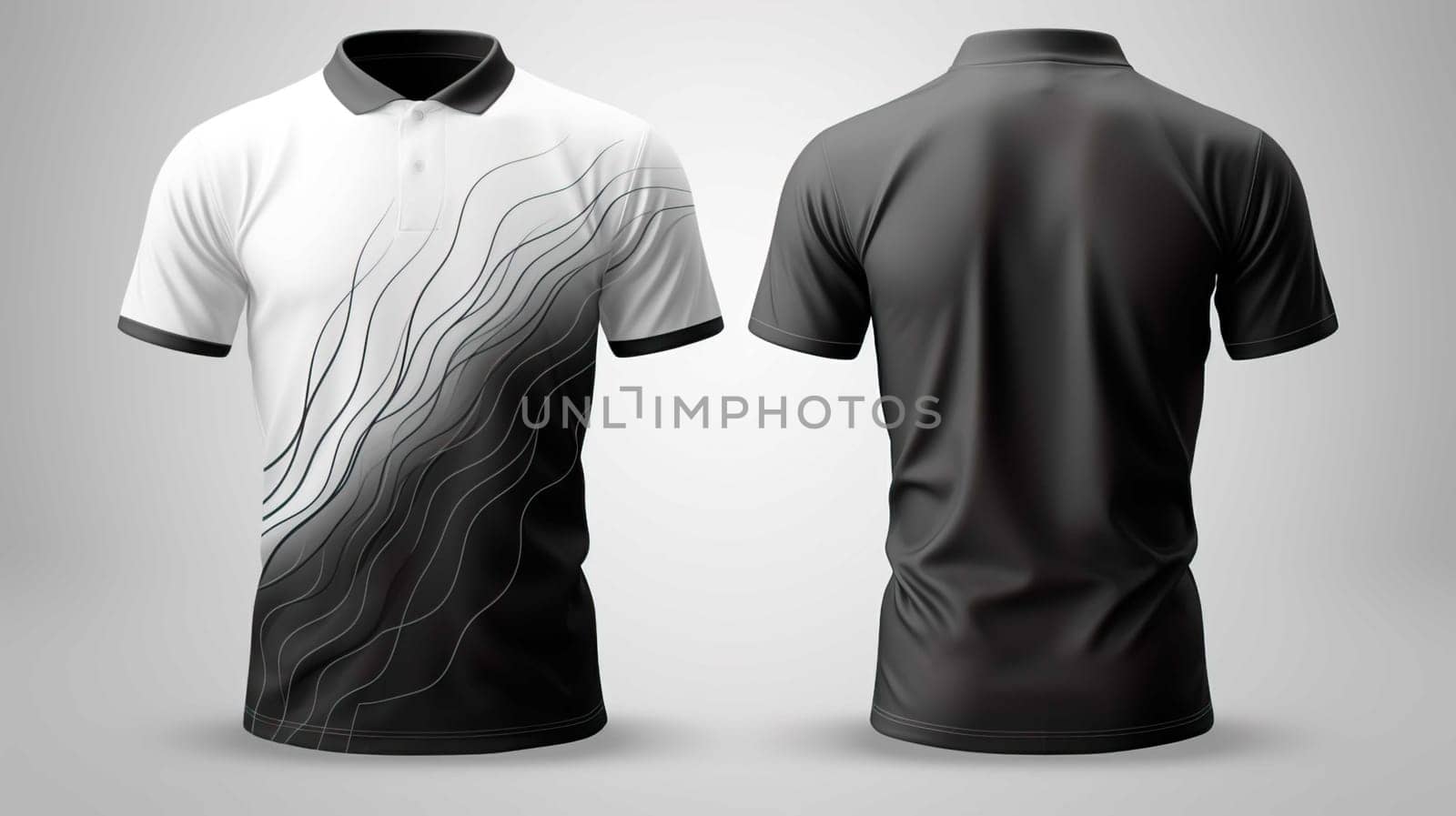 Black And White Golf Tee Shirts Front Back  design , Generate AI by Mrsongrphc