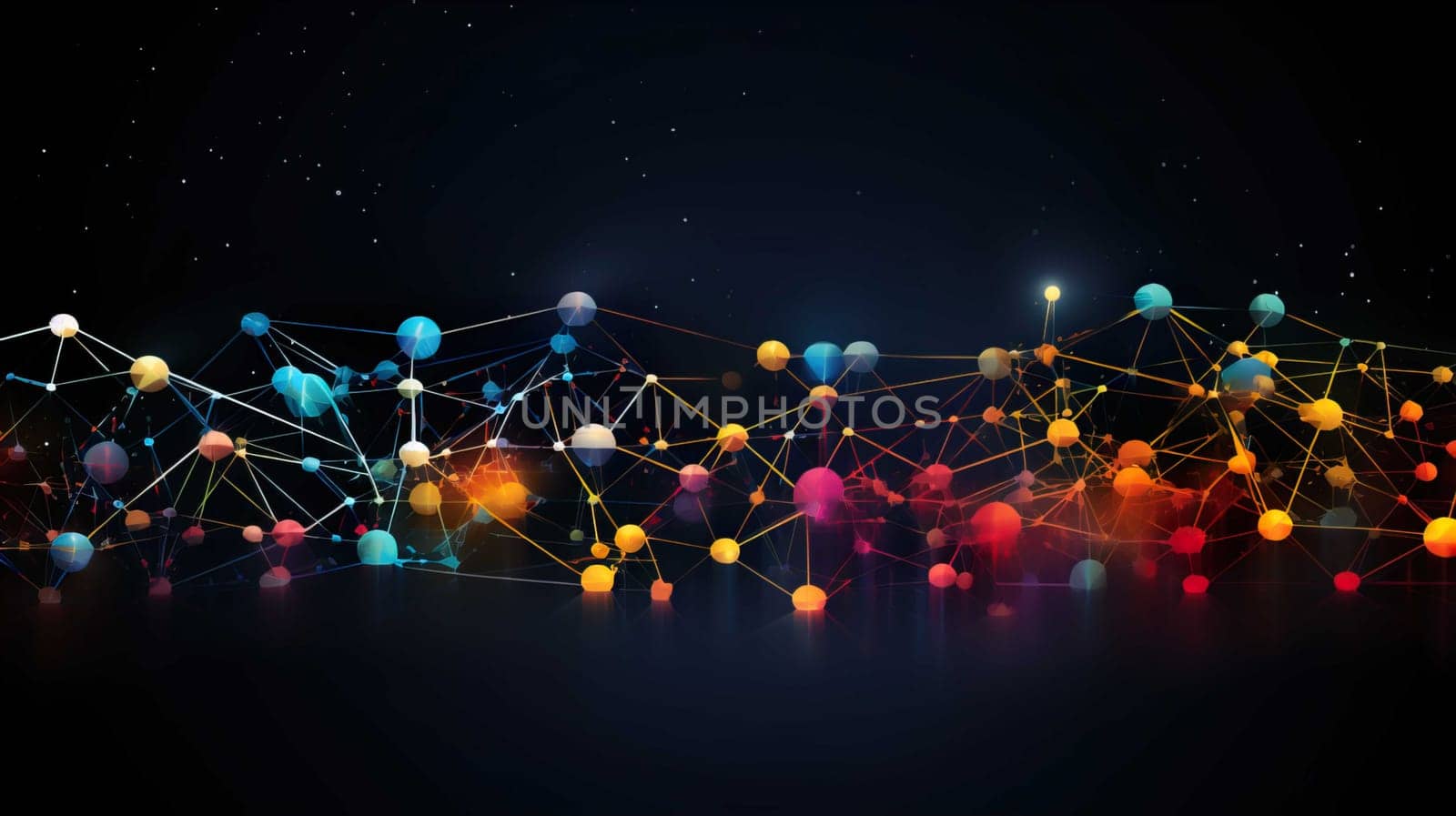 Abstract vector illustration of network. Big data design. File organized with layers. Global color used  , Generate AI