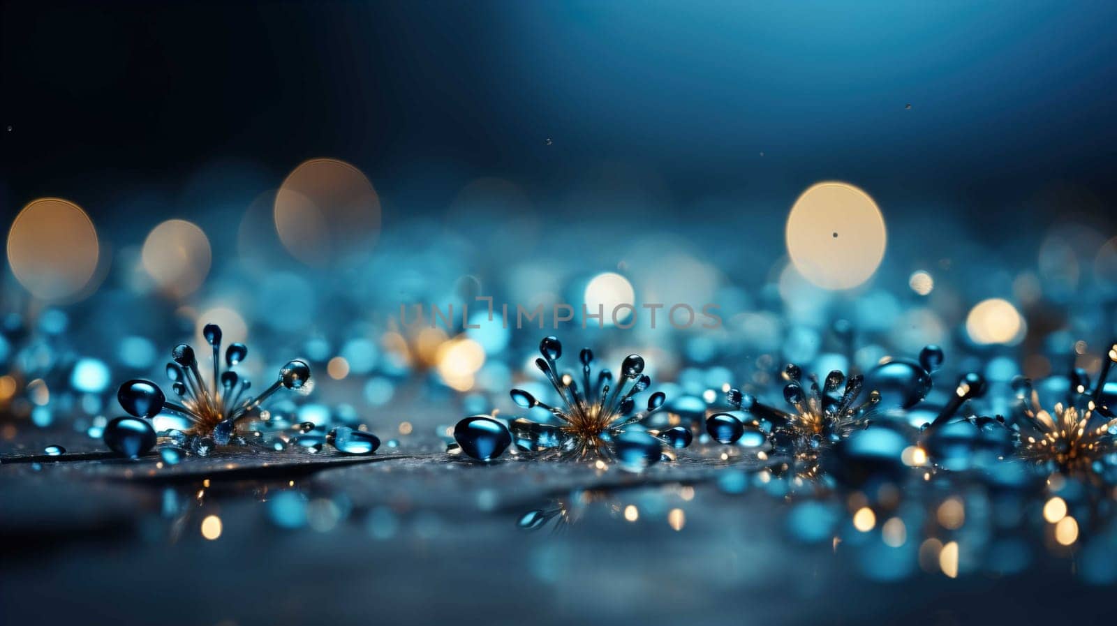 Abstract background with bokeh effect blurred defocused lights in light blue colors light blue bokeh lights on gray background  , Generate AI