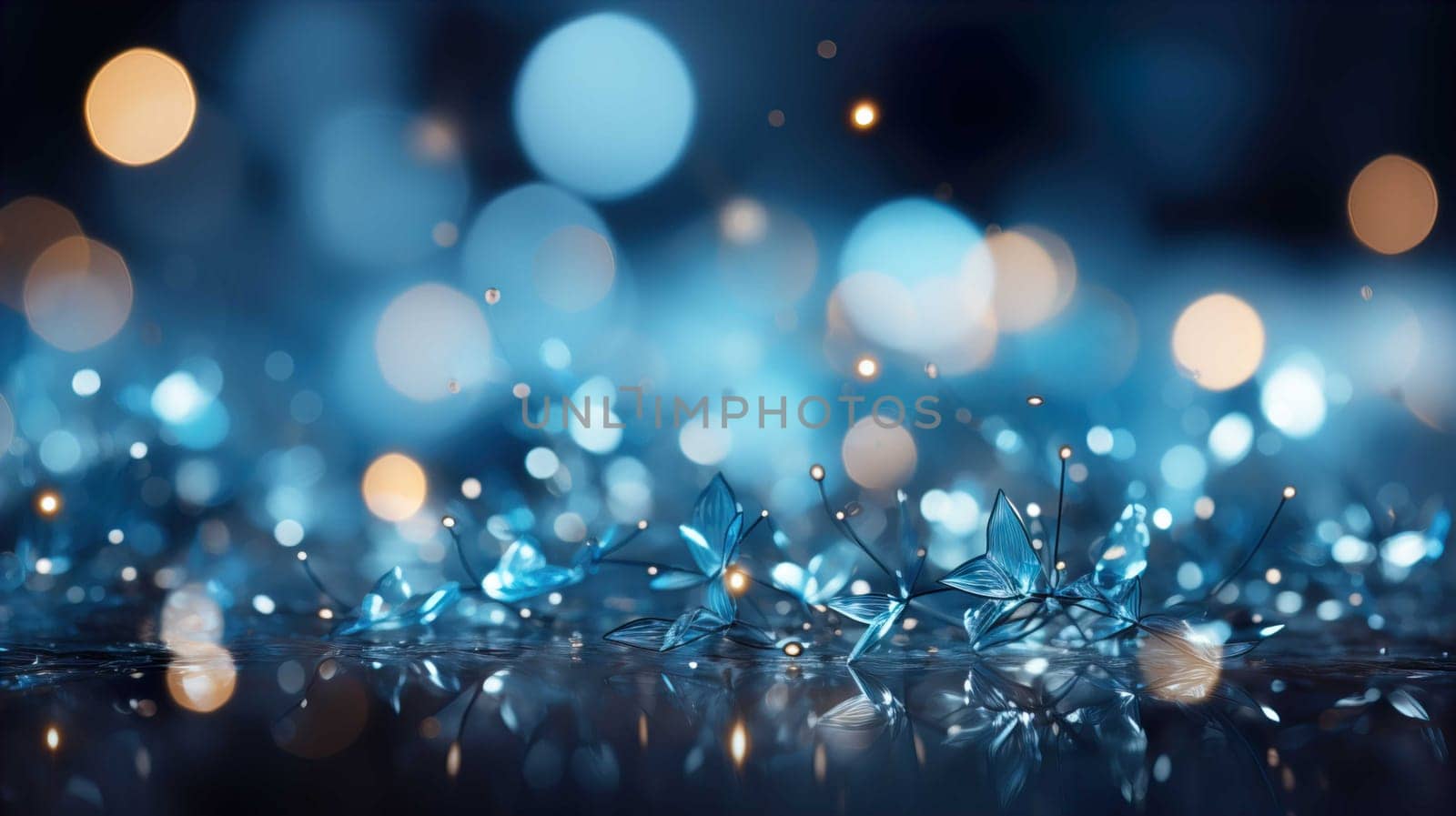 Abstract background with bokeh effect blurred defocused lights in light blue colors light blue bokeh lights on gray background  , Generate AI