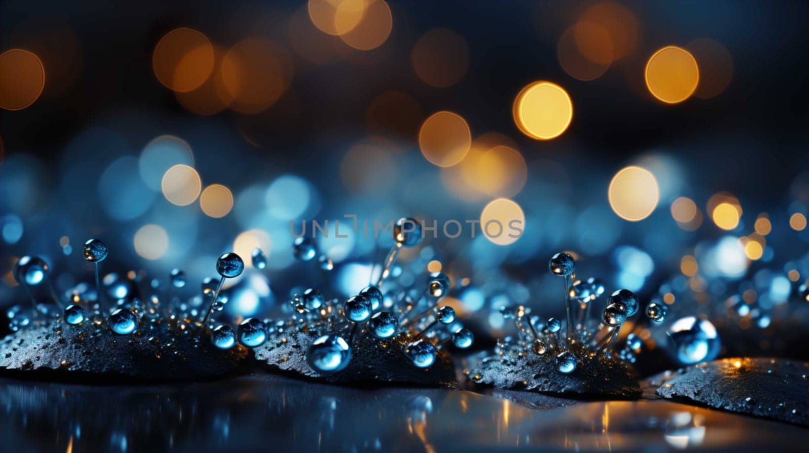 Abstract background with bokeh effect blurred defocused lights in light blue colors light blue bokeh lights on gray background  , Generate AI