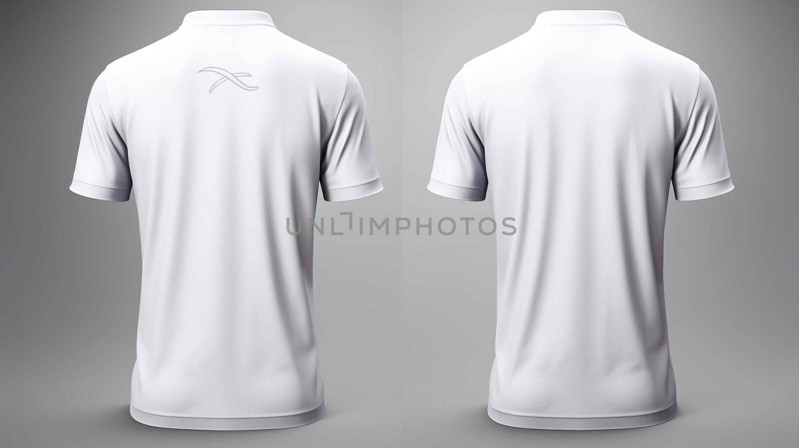 3d design best rendered, White Golf Tee Shirts Front Back , design mockup , Generate AI