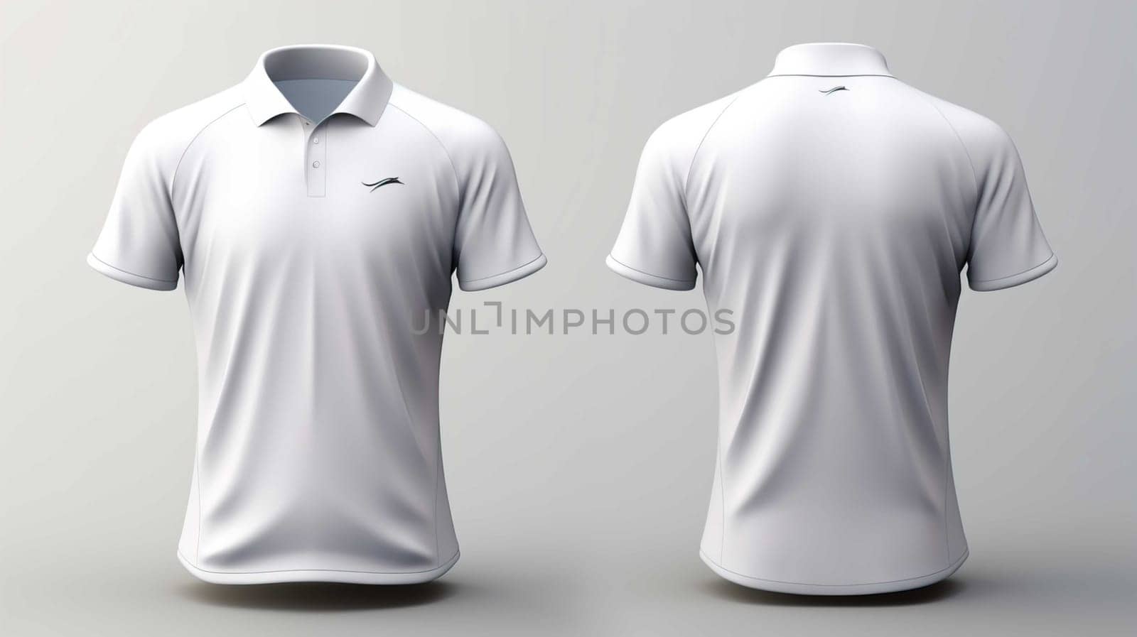3d design best rendered, White Golf Tee Shirts Front Back , design mockup , Generate AI