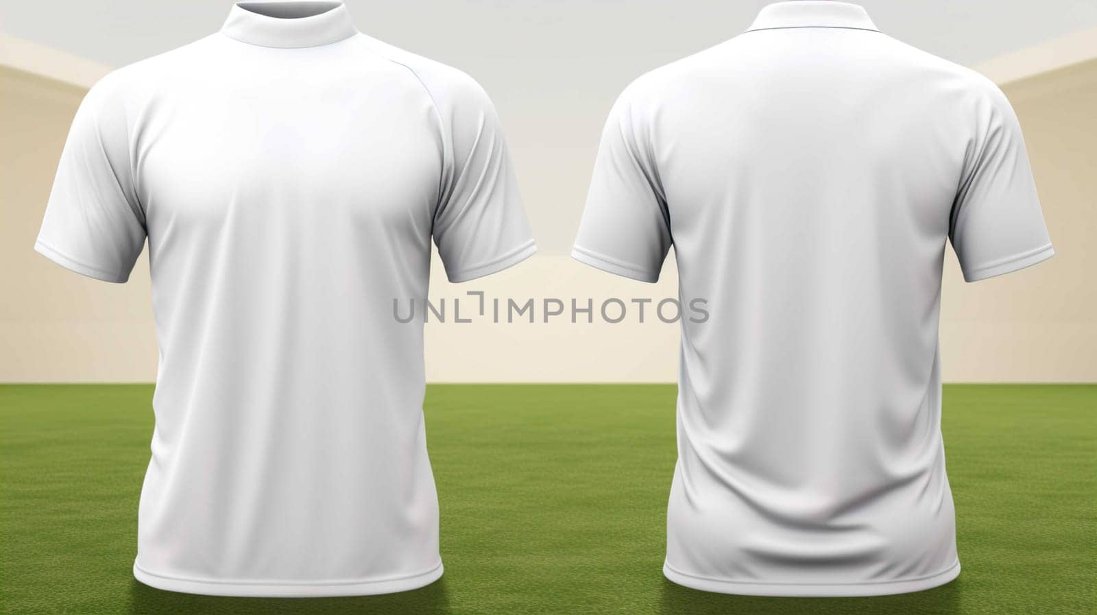 3d design best rendered, White Golf Tee Shirts Front Back , design mockup , Generate AI