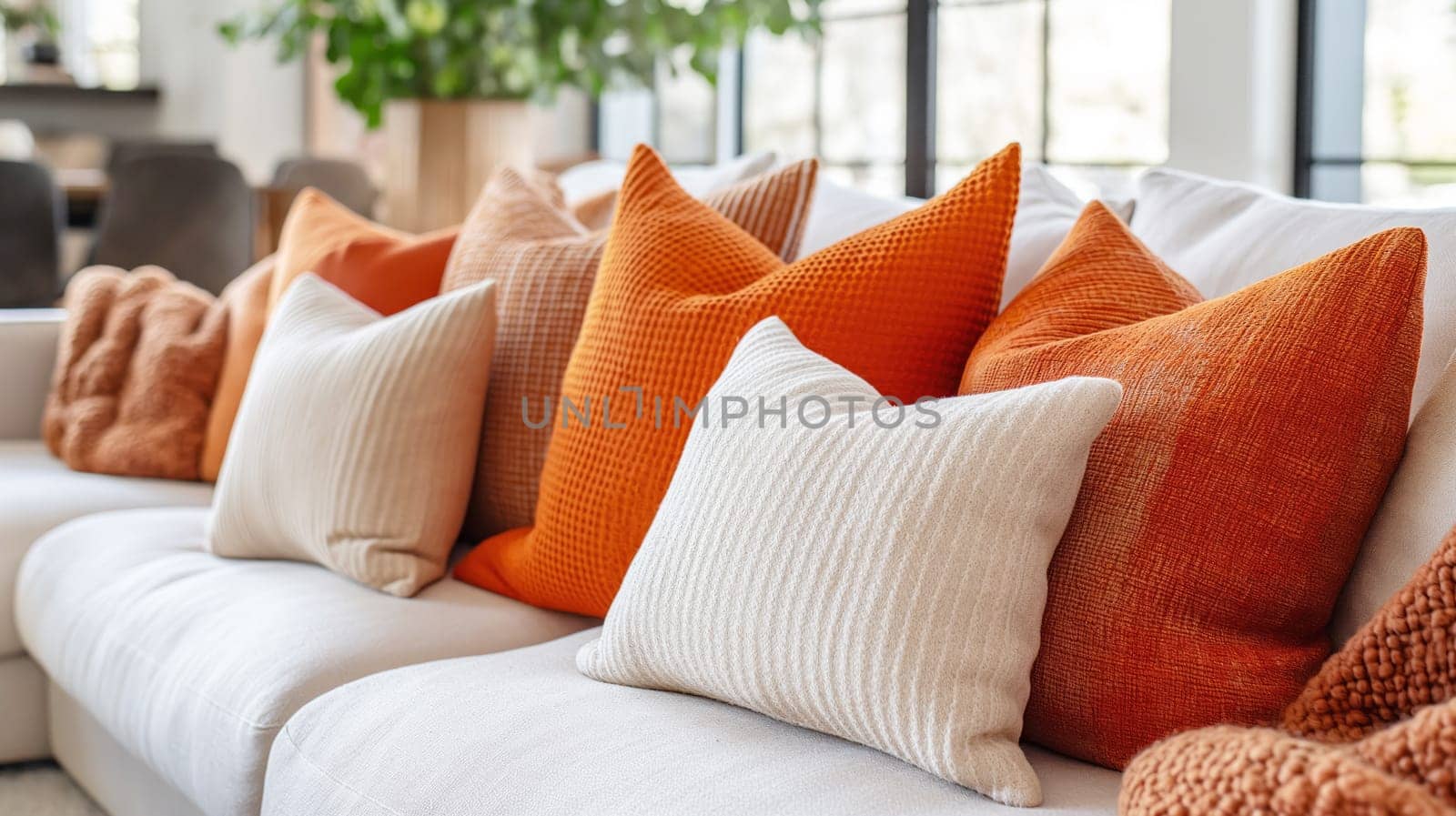 Sofa with pillows close-up in the living room by NataliPopova