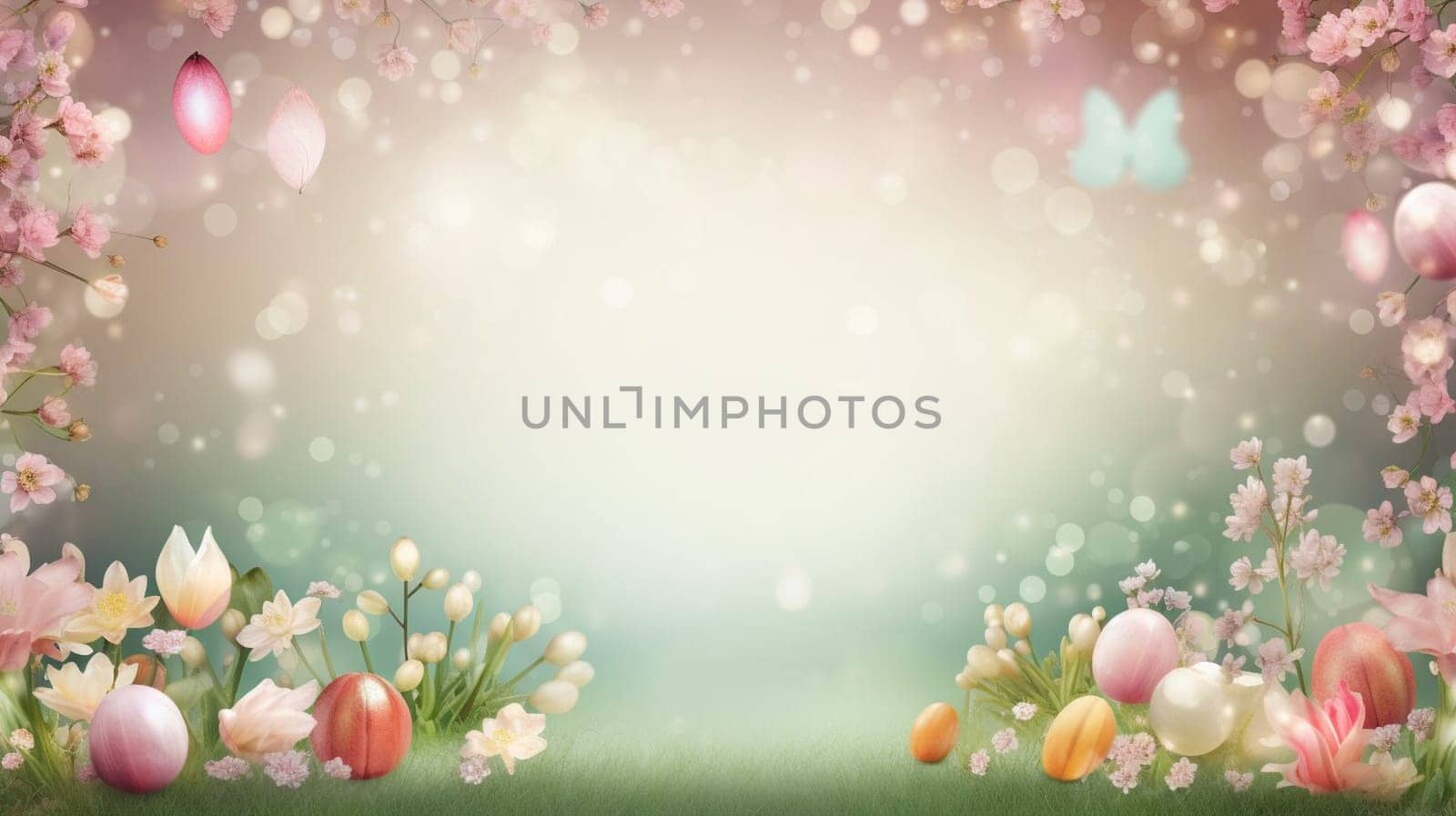 Spring and summer decorations background with beautiful wild flowers. Copy space for text banner. by sergeykoshkin