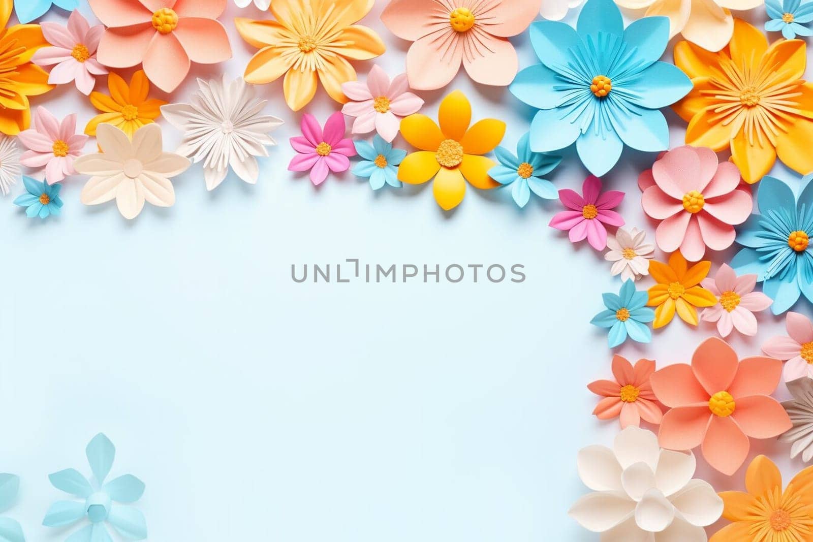 Spring and summer decorations background with beautiful wild flowers. Copy space for text banner