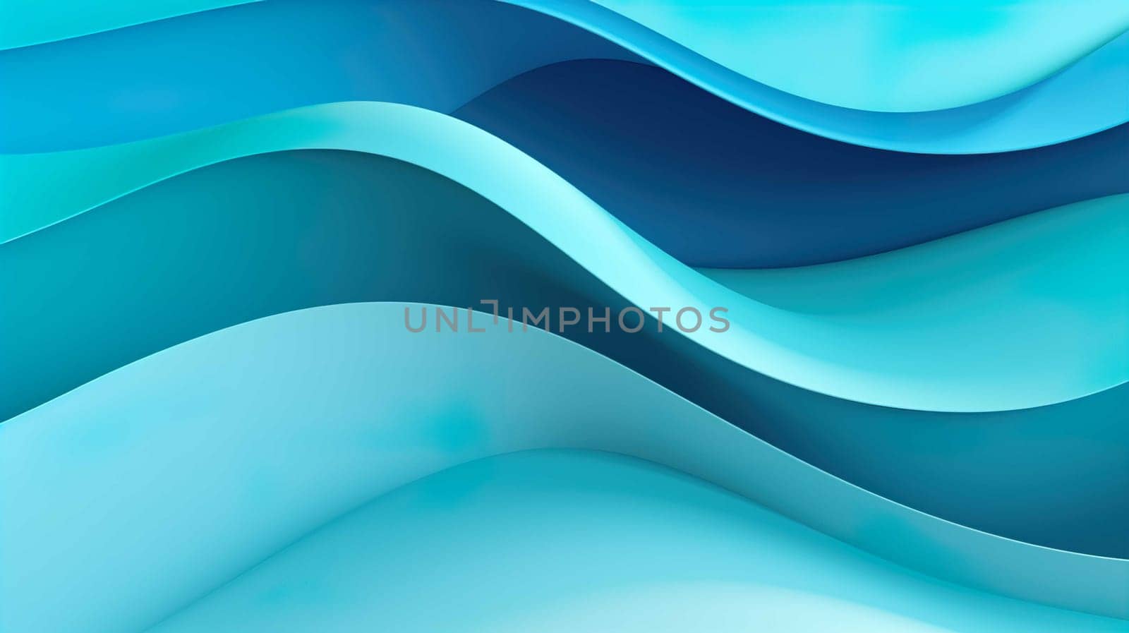 Paper cut bPaper cut background Blue abstract wave shapes Trendy 3D design , Generate AI