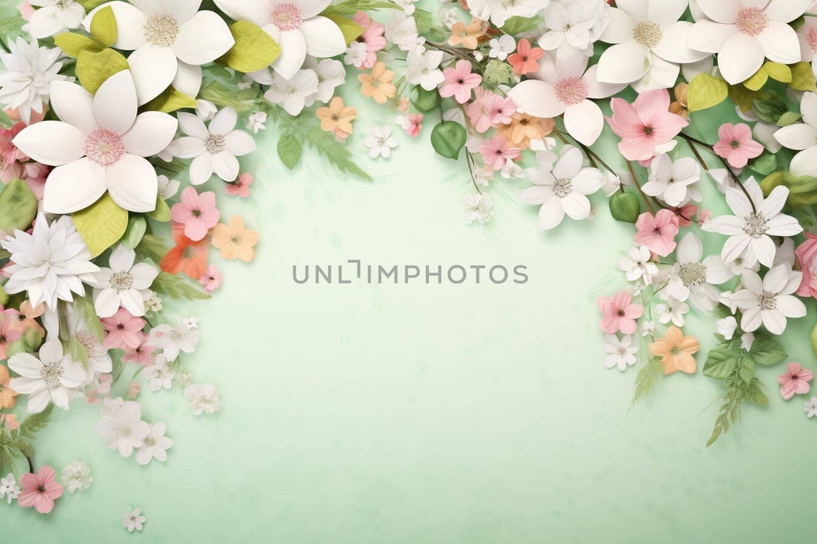 Spring and summer decorations background with beautiful wild flowers. Copy space for text banner