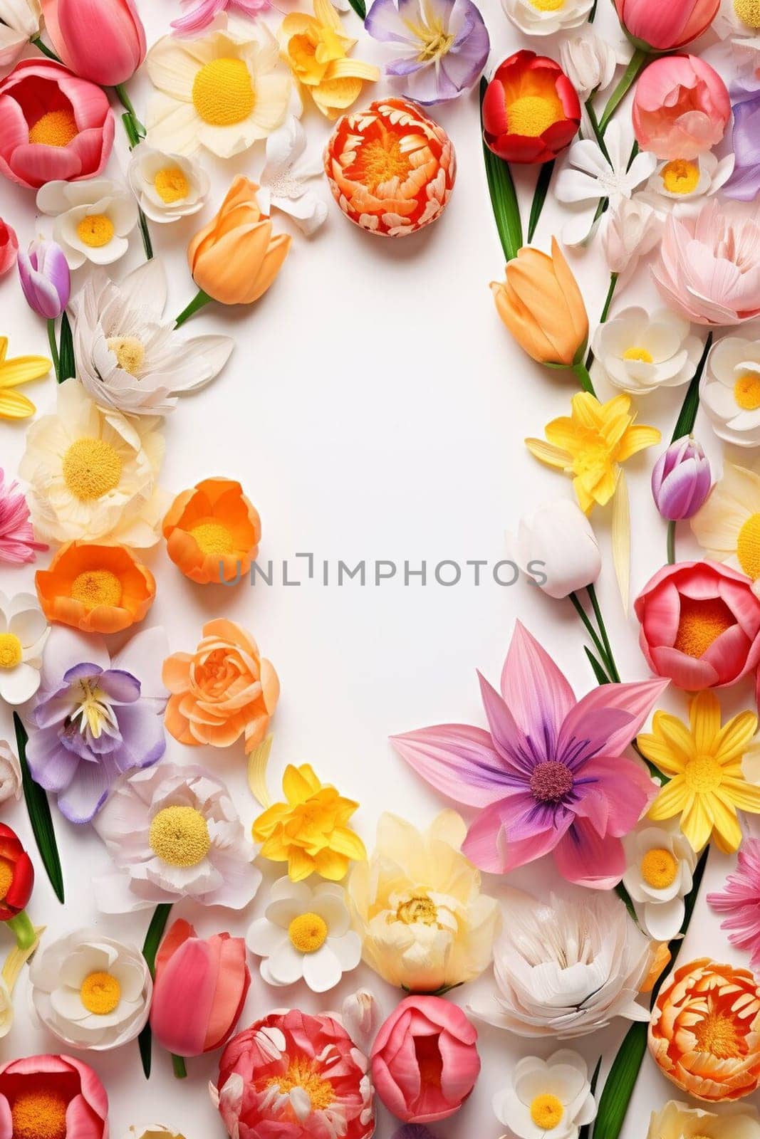 Spring and summer decorations background with beautiful wild flowers. Copy space for text banner