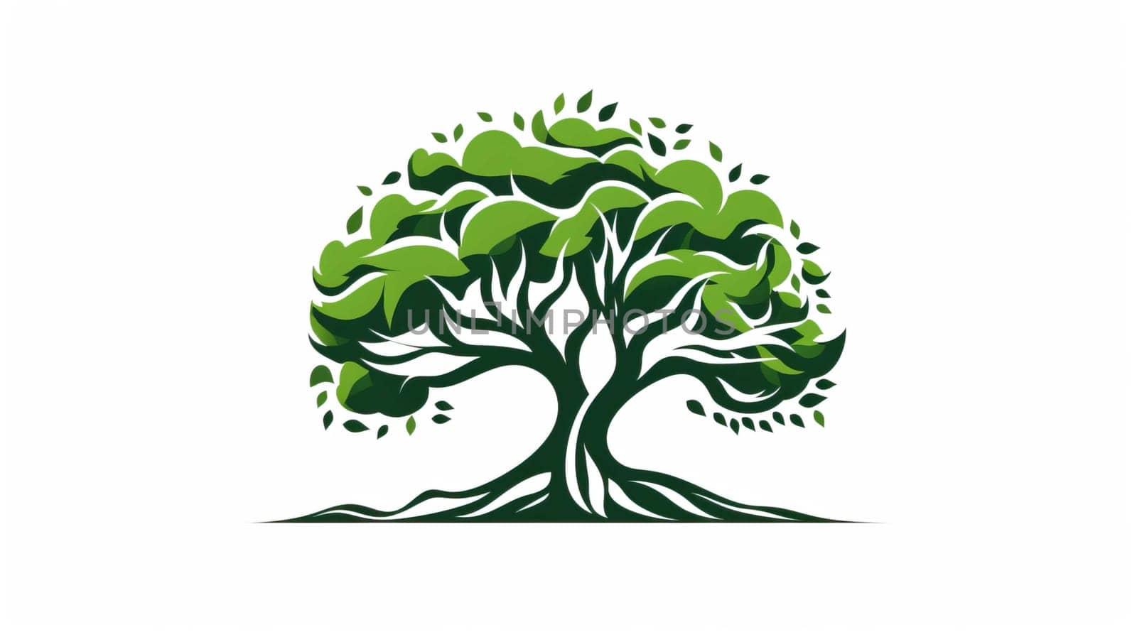 logo, company, shade tree, green, white background , Generate AI