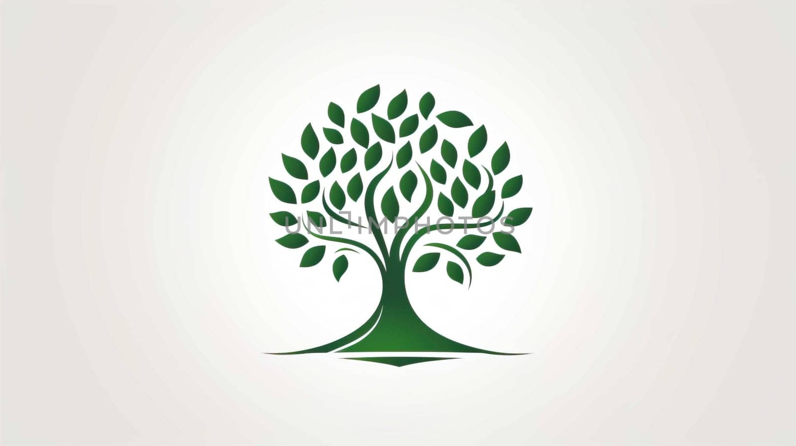 logo, company, shade tree, green, white background , Generate AI