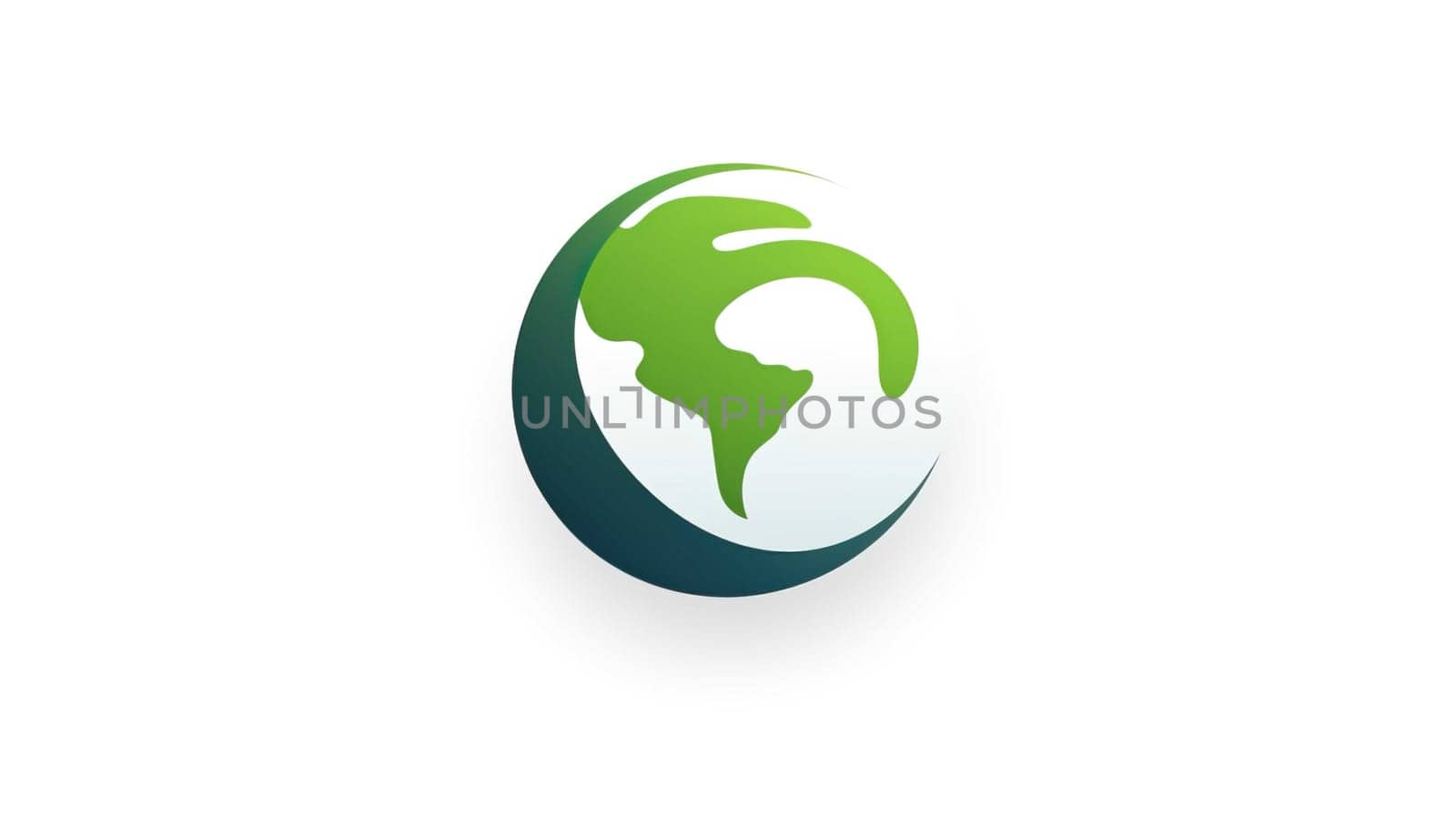 logo earth, round, green, white background Generate AI