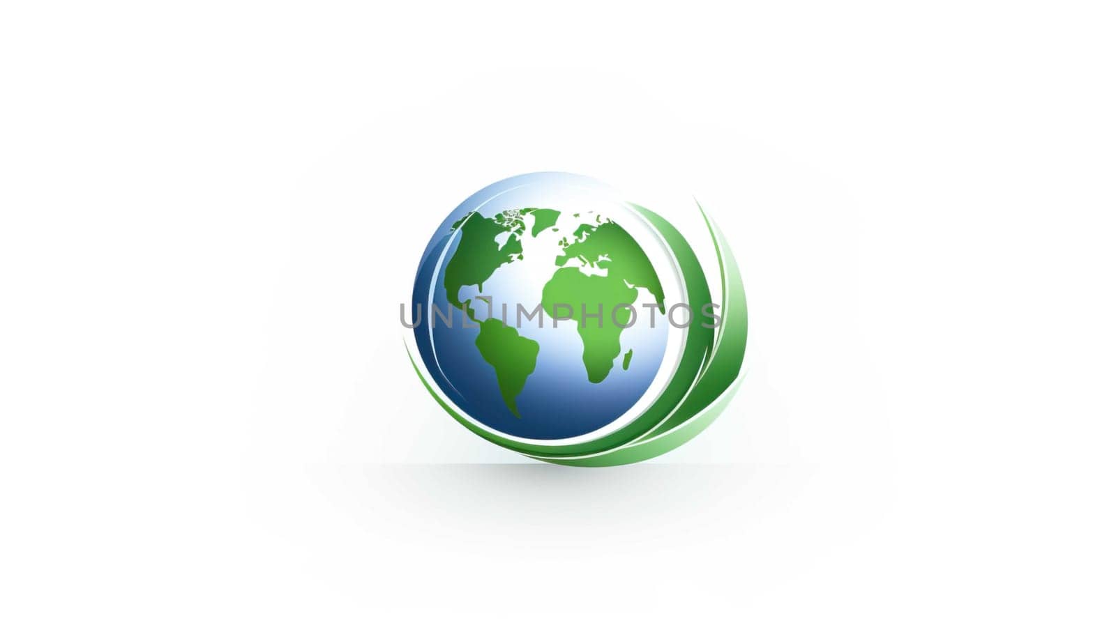 logo earth, round, green, white background Generate AI