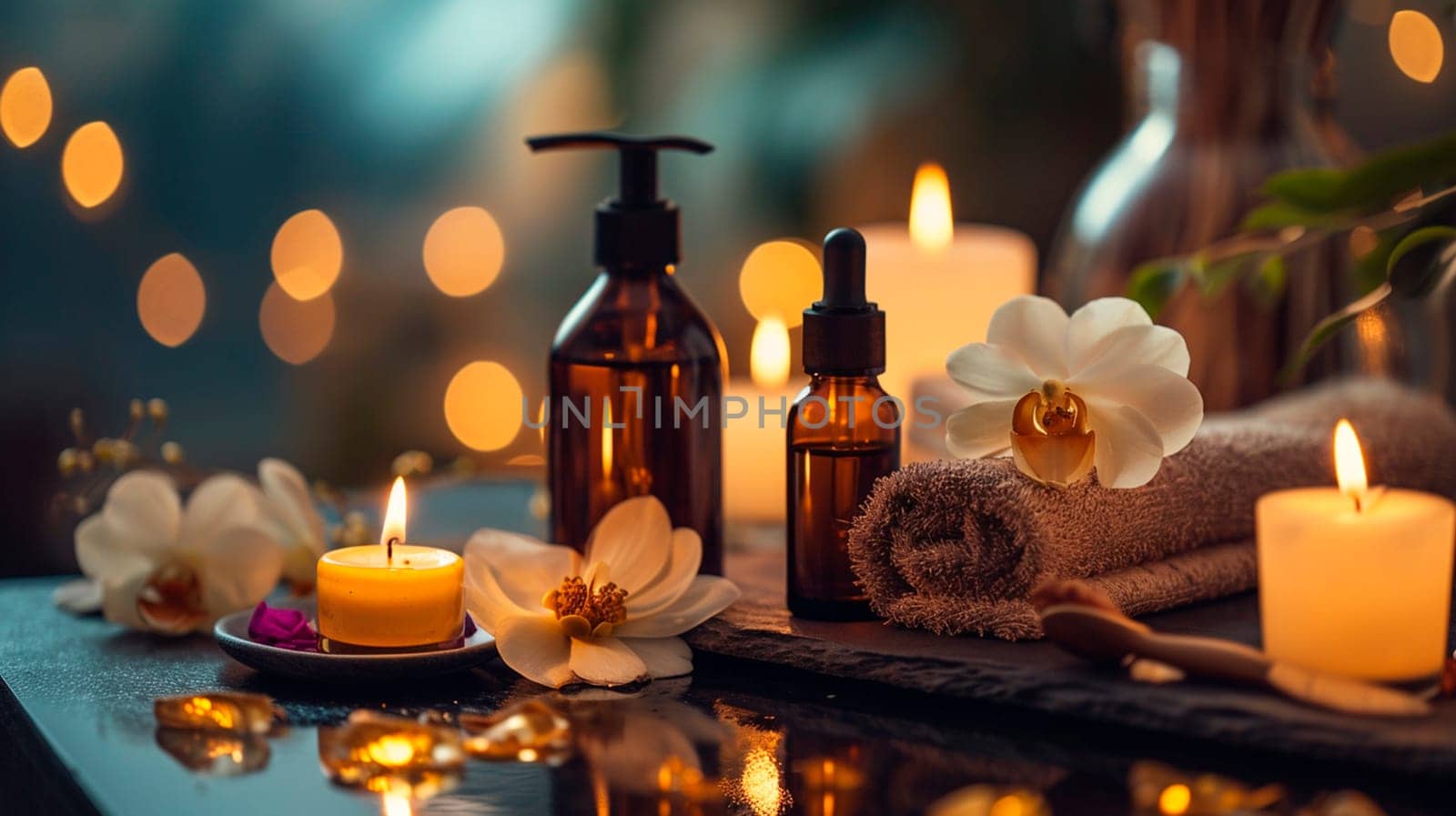 Spa products in the bathroom. Selective focus. by yanadjana