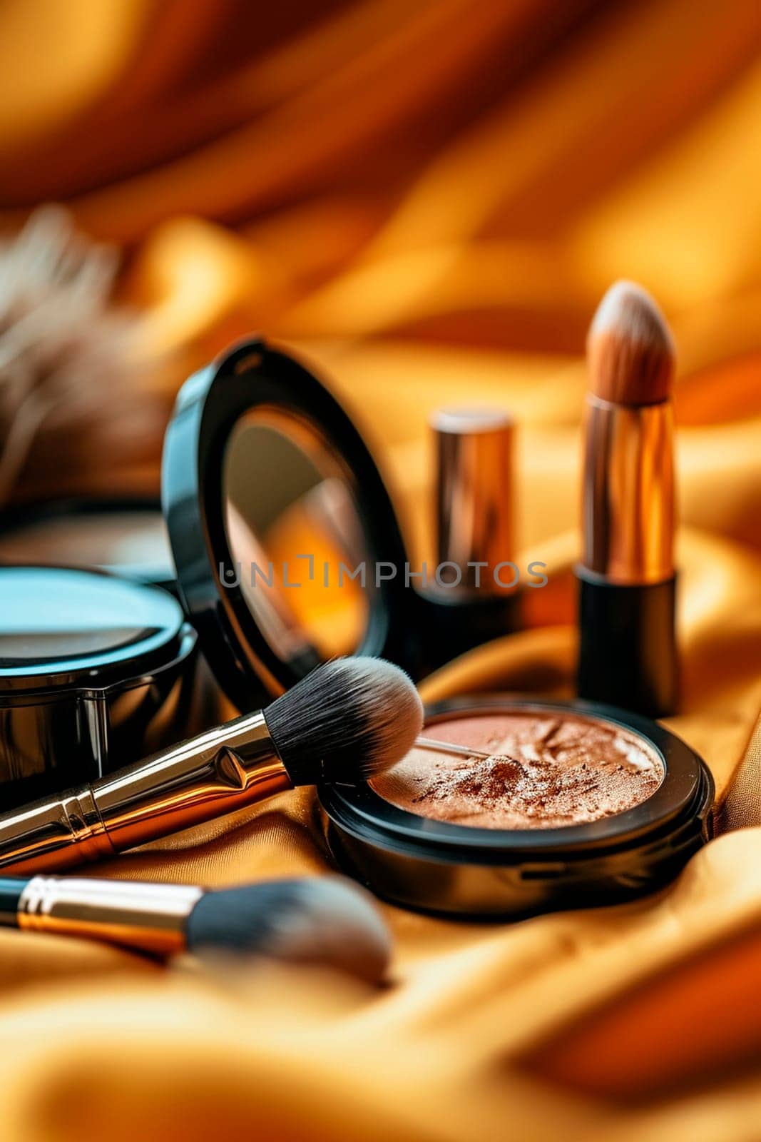 cosmetics glitter and makeup shadows. Selective focus. by yanadjana