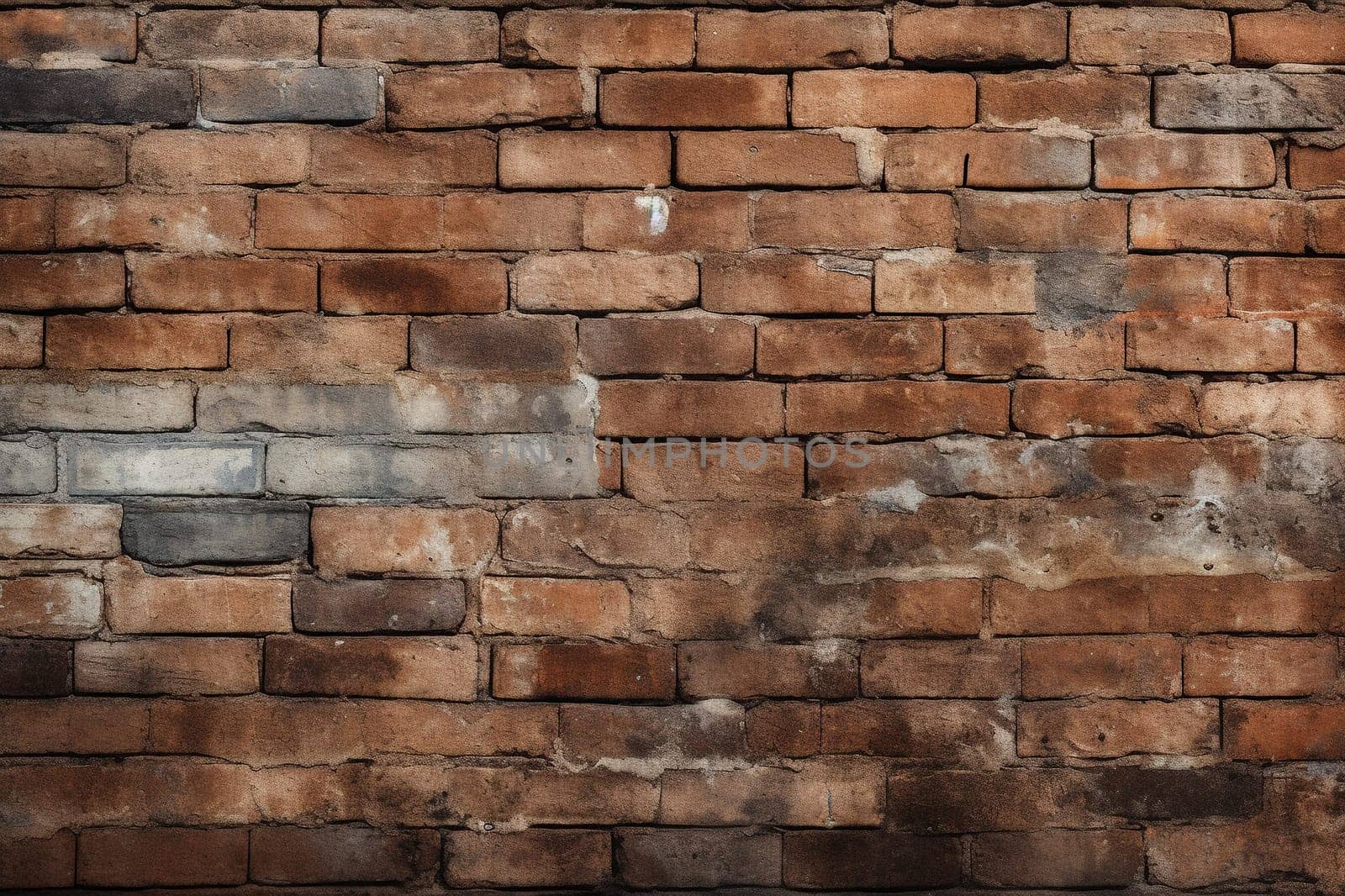 Background with a pattern of an old red brick wall. Generated by artificial intelligence by Vovmar