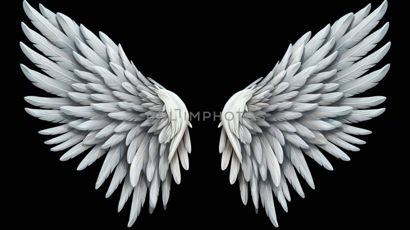   Wings isolated on black background , Generate AI