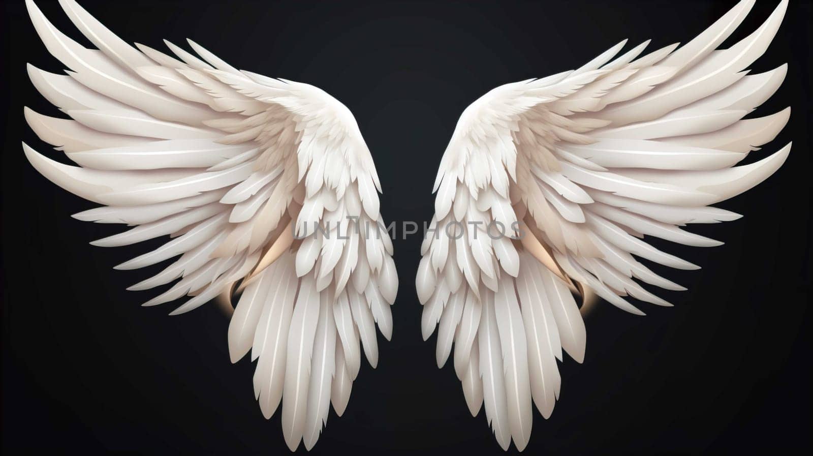   Wings isolated on black background , Generate AI