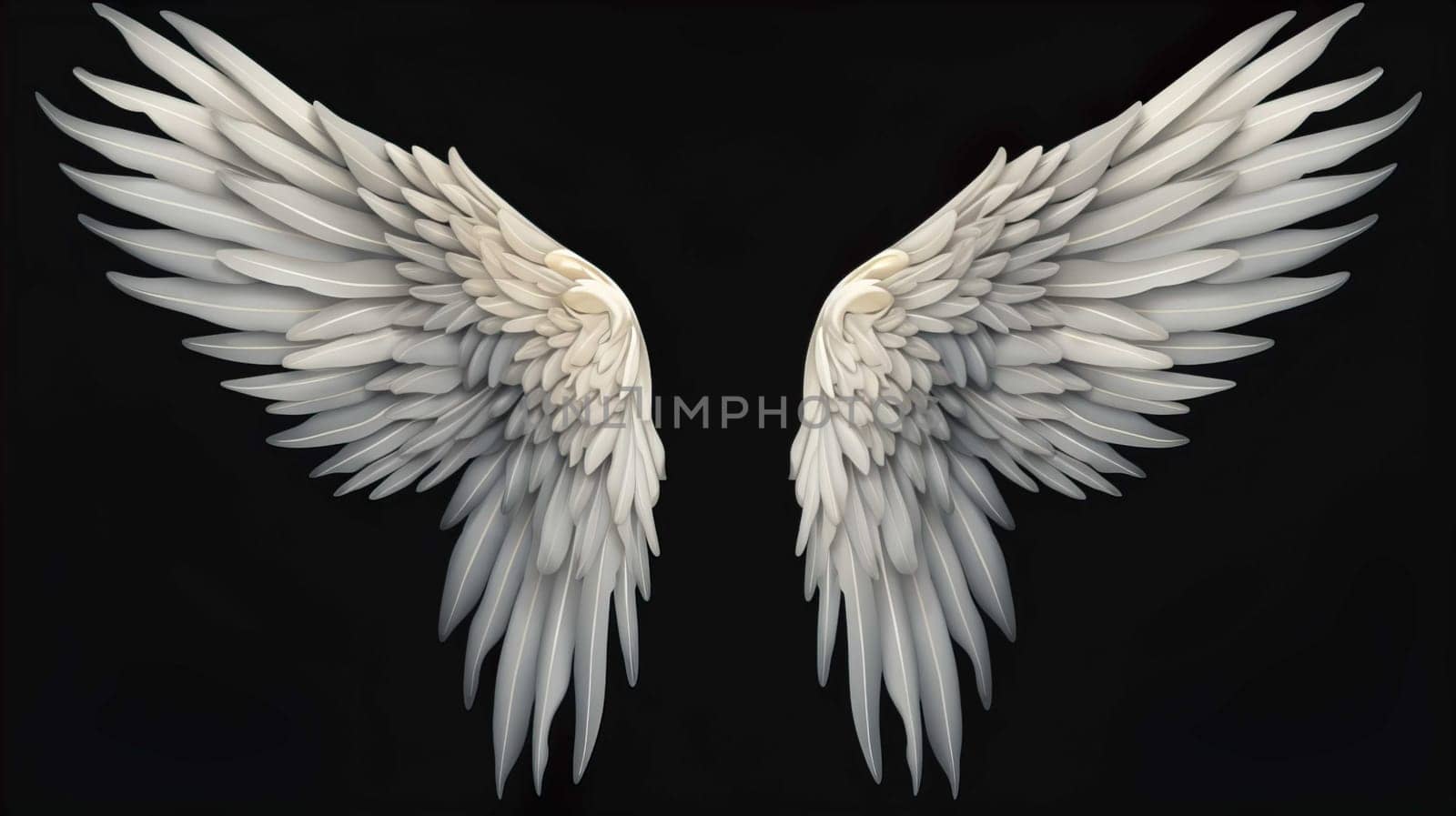   Wings isolated on black background , Generate AI