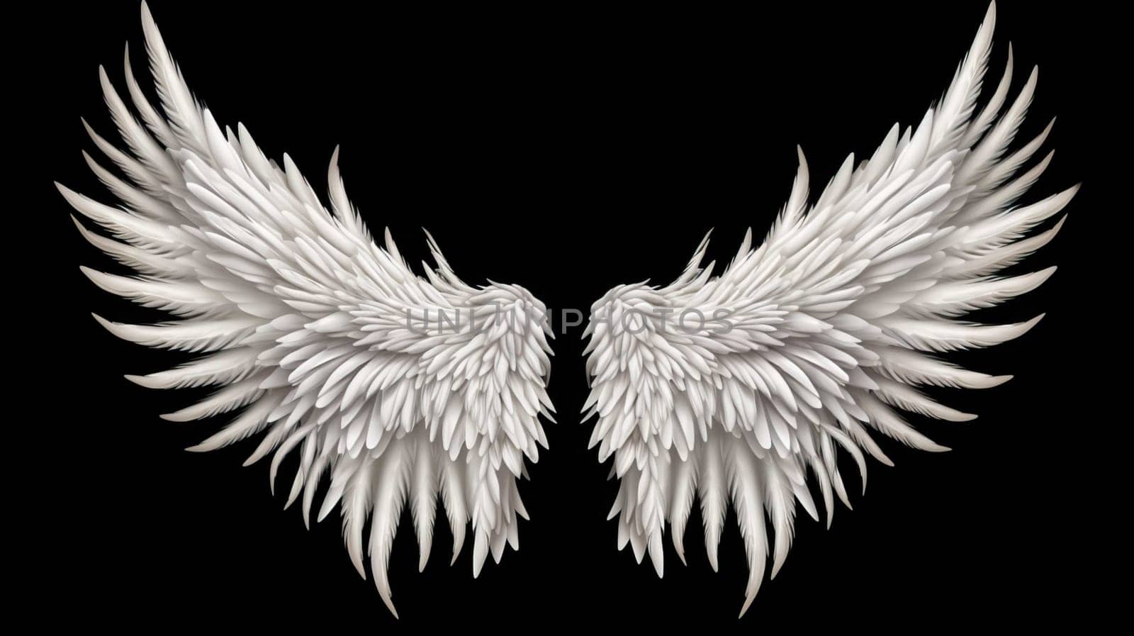   Wings isolated on black background , Generate AI